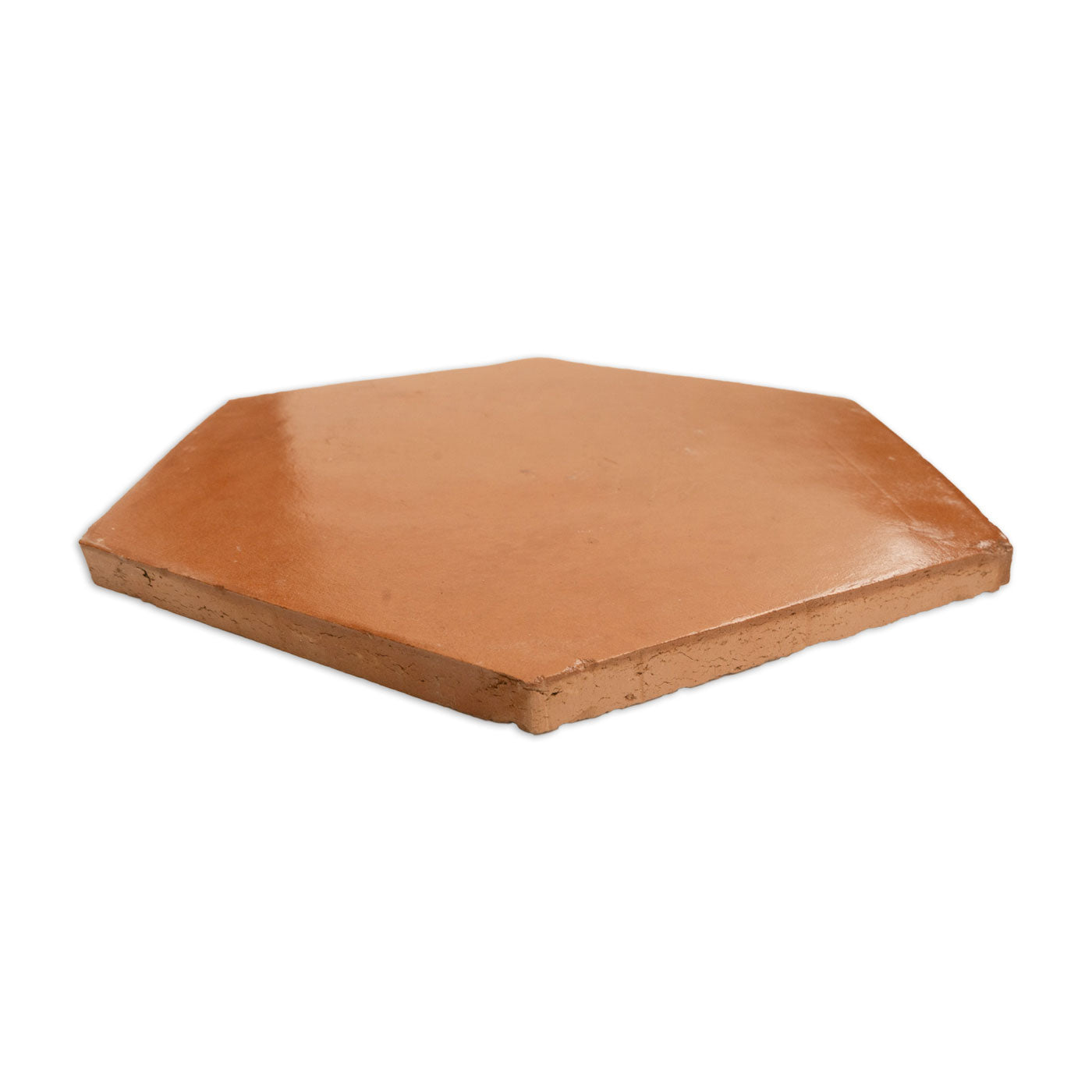 Pressed Terracotta Red Hexagon 12