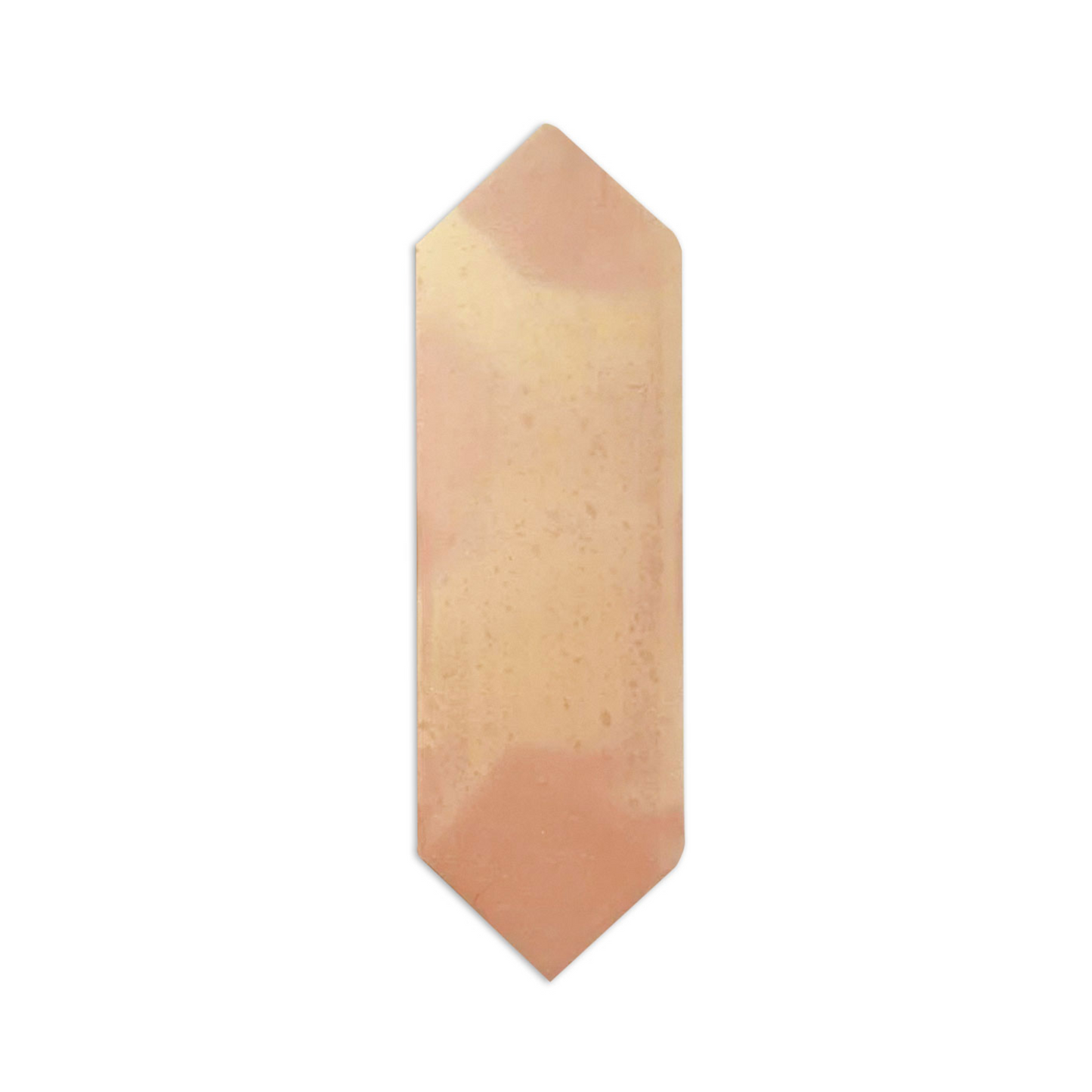 Picket Smooth Matte tile sample from Clay Imports in variegated peach and beige tones.