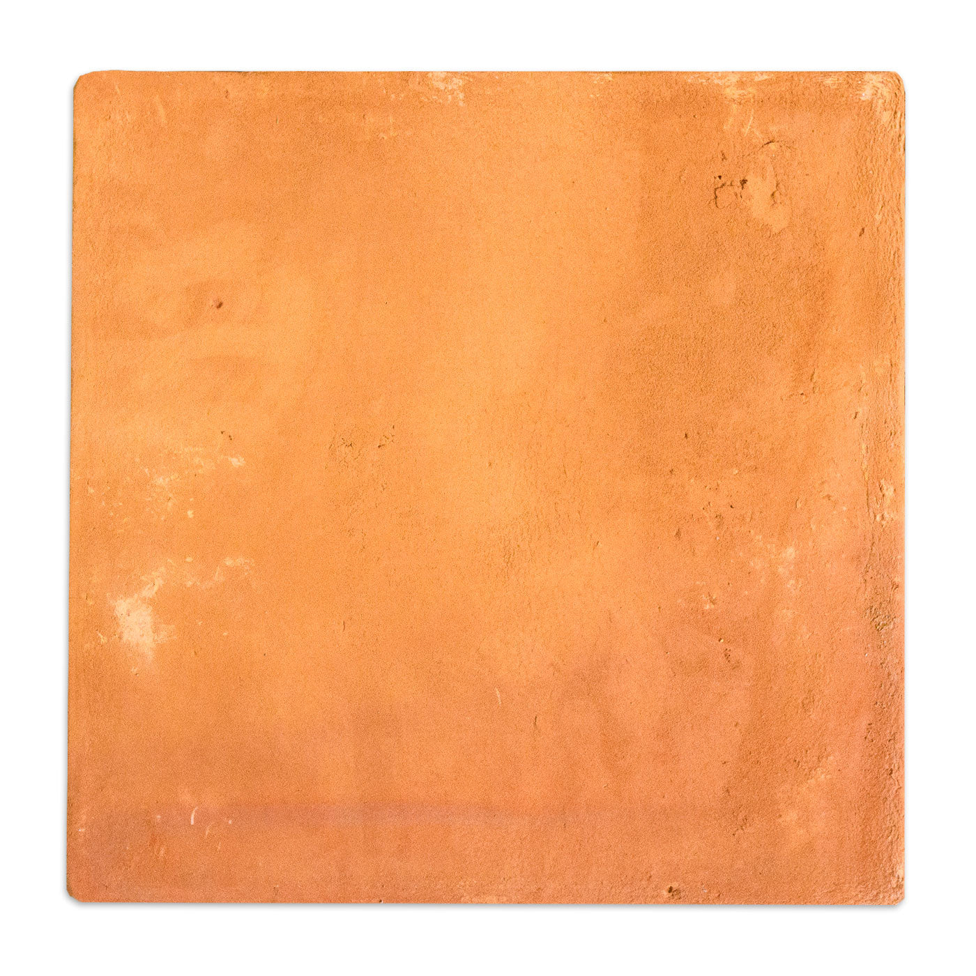Organic terracotta sample tile by Clay Imports with a natural orange-brown color and matte, slightly rough texture.