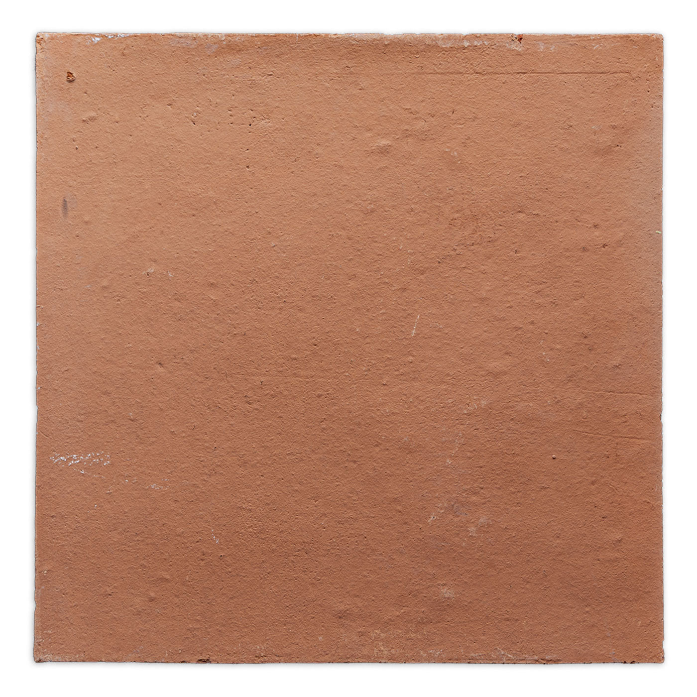 Baked thin paver sample, 16x16, terracotta by Clay Imports Pavers, with a rustic, textured surface and slightly uneven edges.