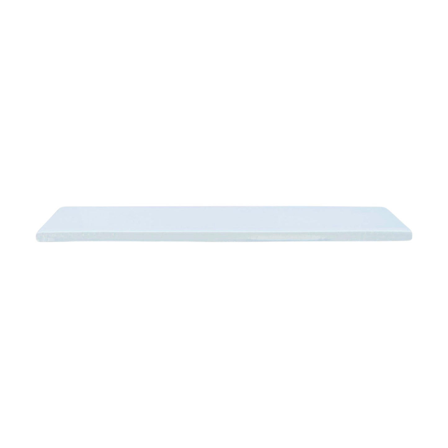 Pale blue glossy solid tile by Clay Imports, viewed horizontally from the side.