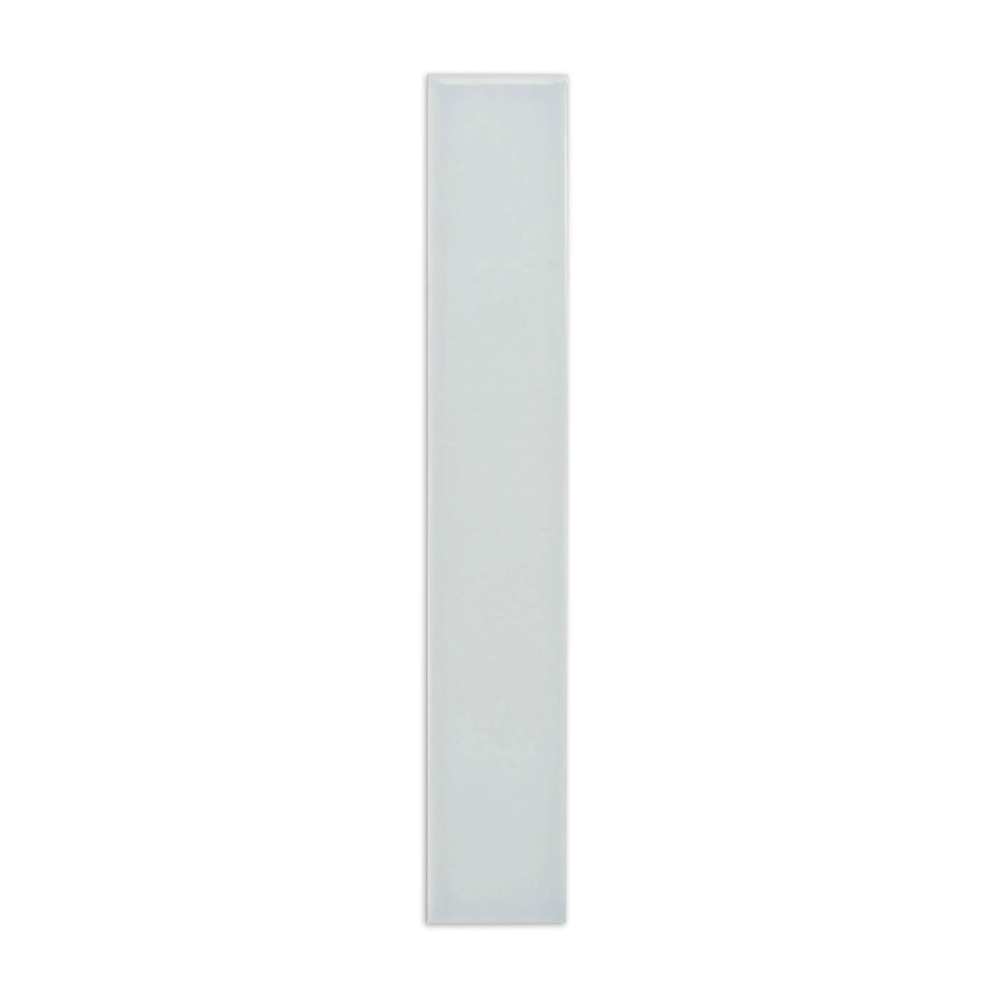 A light grey glossy sample tile by Clay Imports in a rectangular, elongated shape.