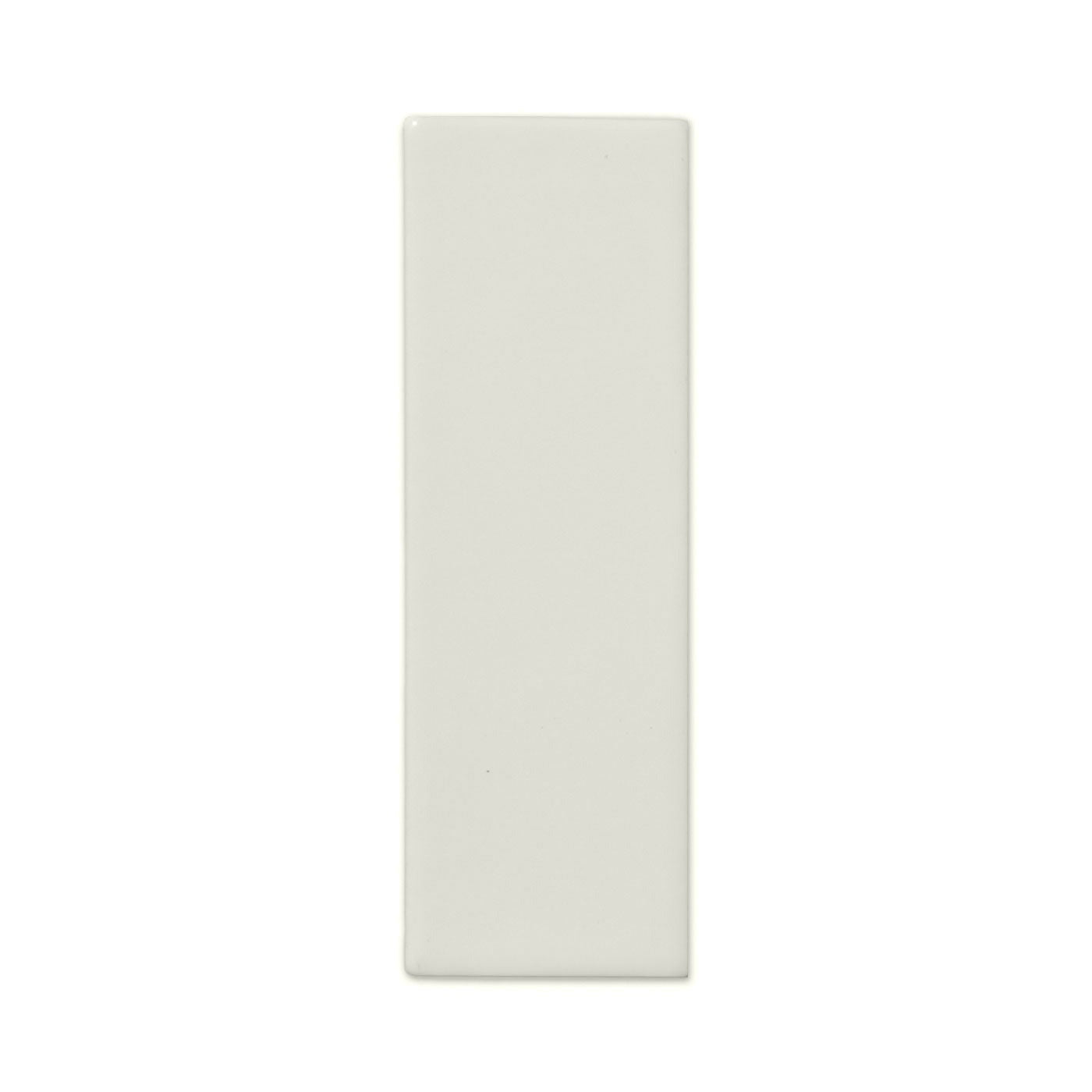 Off-white Concha 2x6 sample tile by Clay Imports with a smooth, glossy finish.