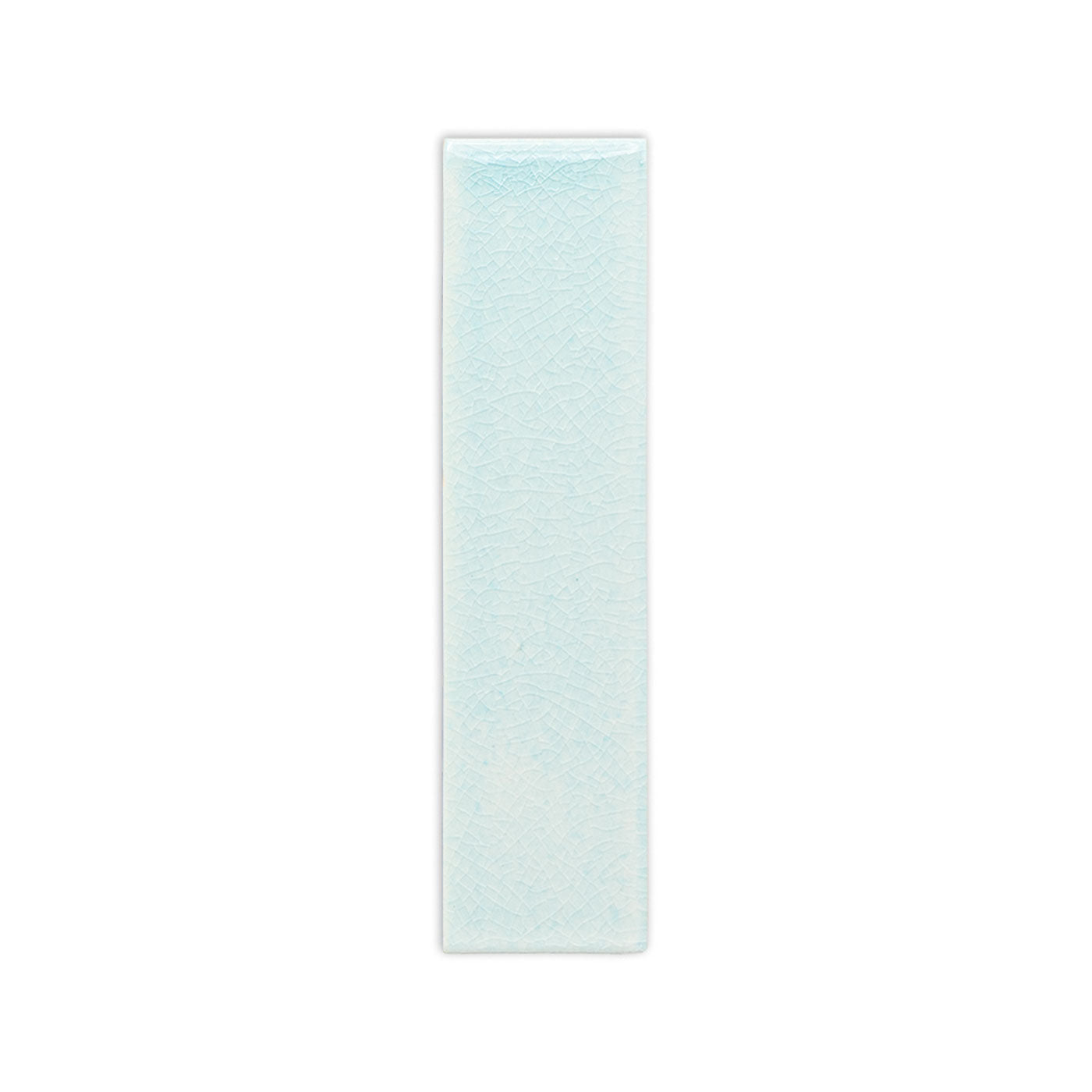 Light blue 2x8 rectangular clay tile with crackle finish from Clay Imports.