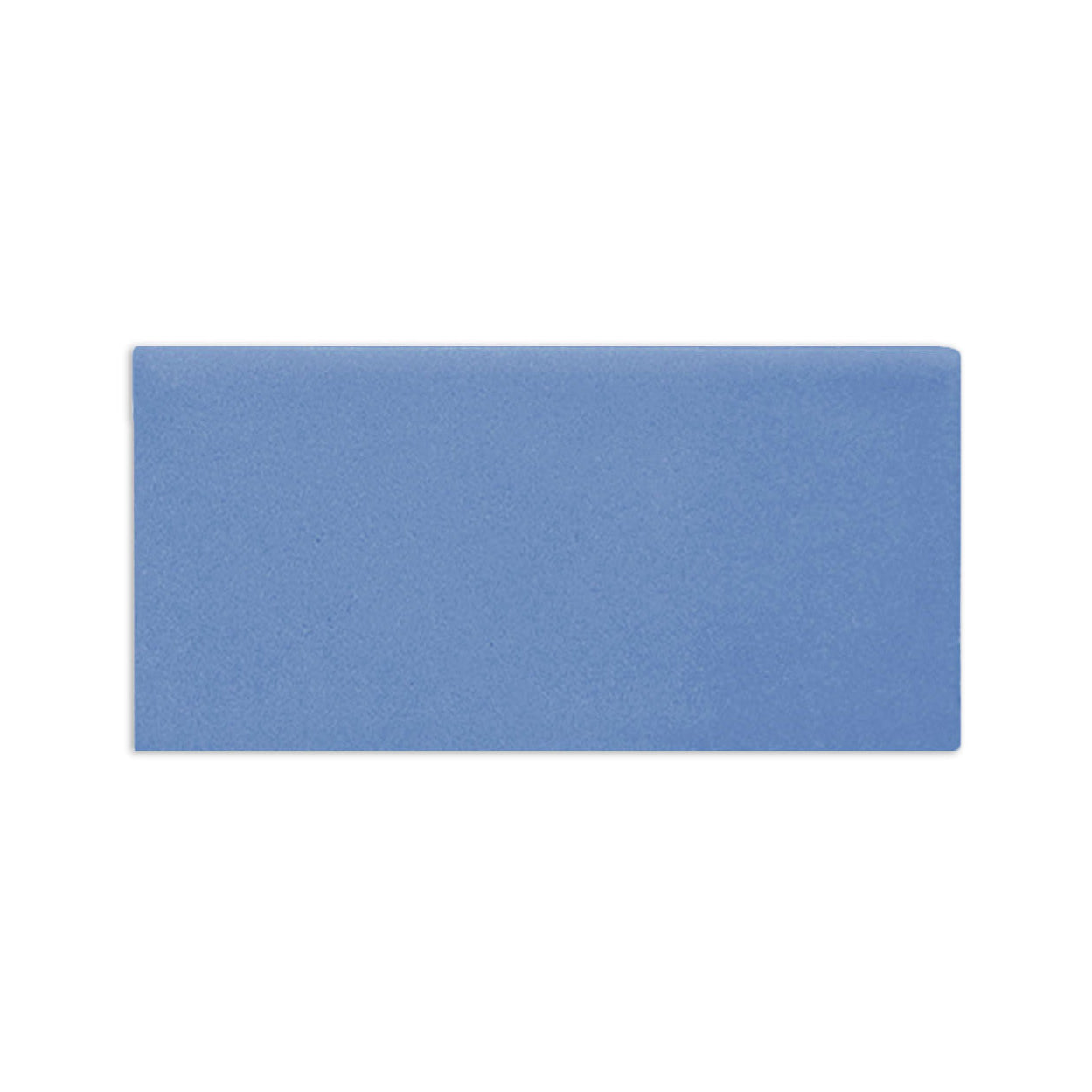 Denim matte clay sample by Clay Imports, a rectangular tile with a subtly textured blue surface.