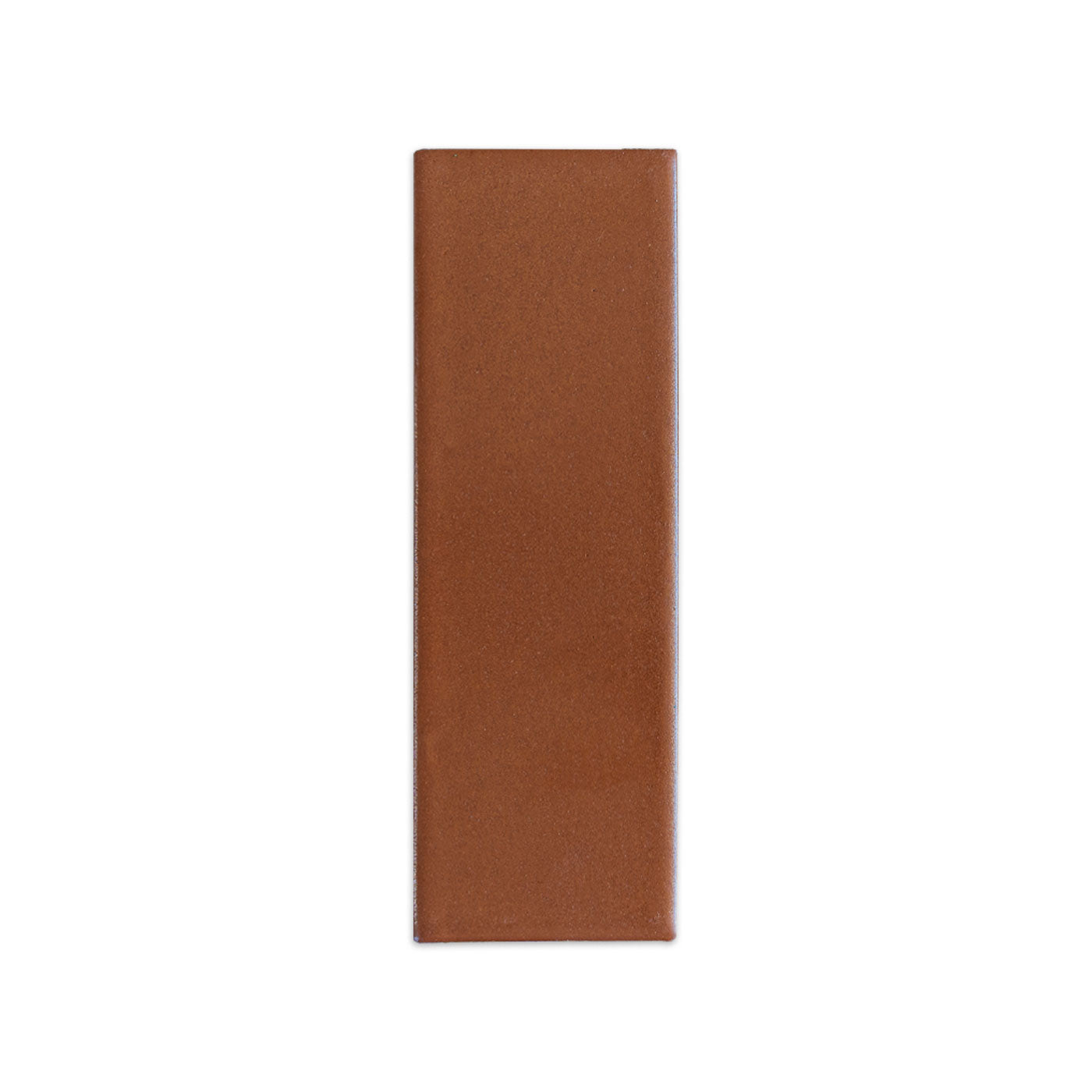 Cacao brown 2.75x8 sample tile by Clay Imports with a subtle sandy texture.