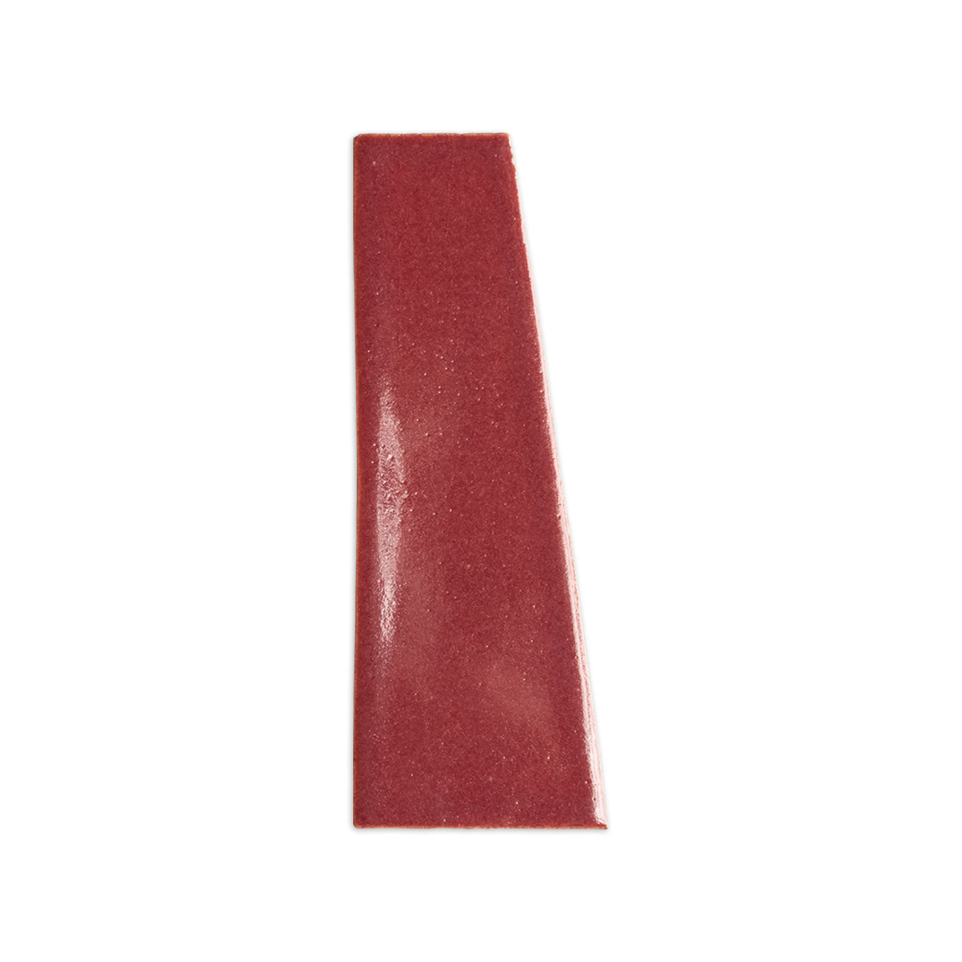 Trumpet Plum tile sample by Clay Imports with a tapered rectangular shape and glossy, subtly textured finish.