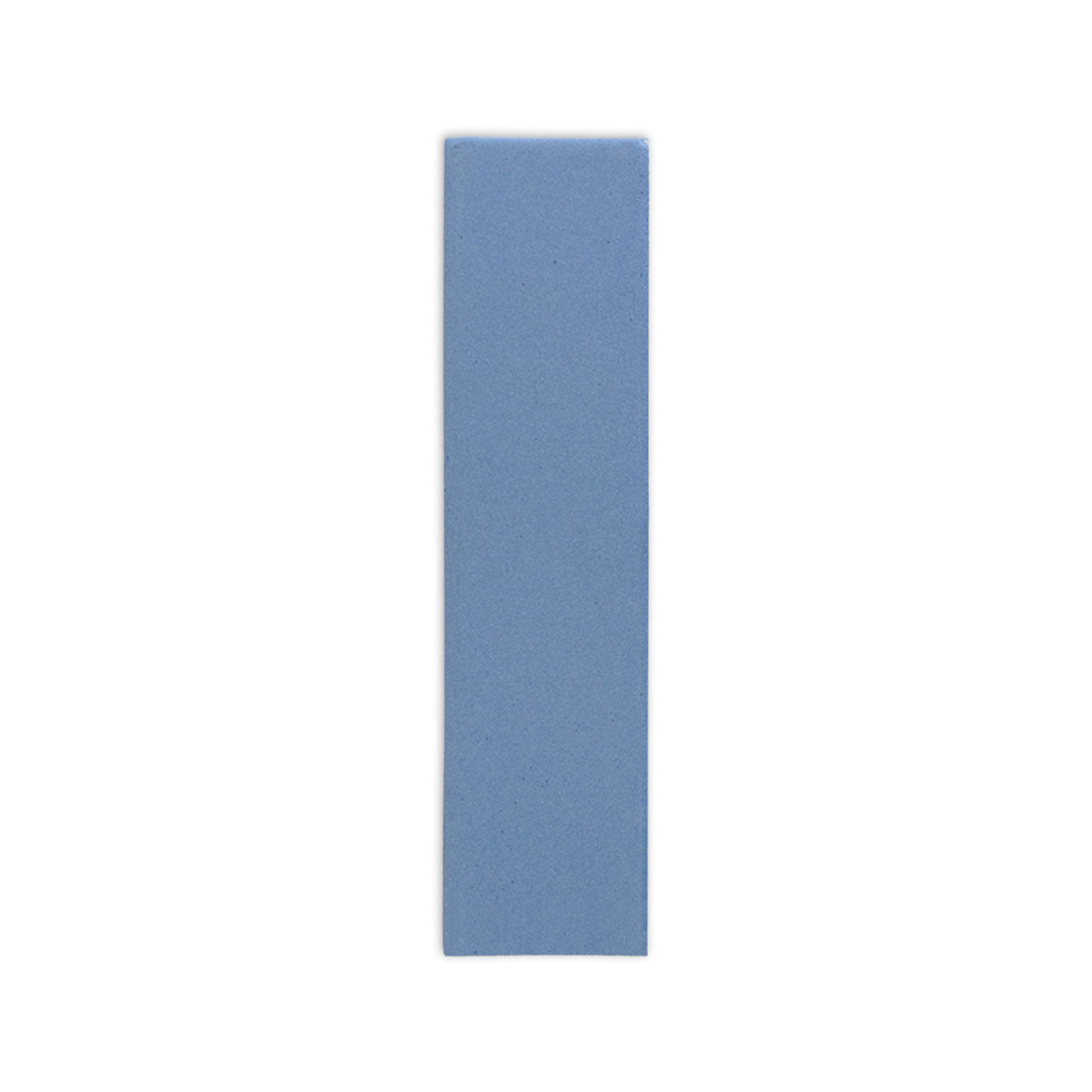 Blue 2x8 clay tile from Clay Imports, rectangular and vertical with a subtle textured surface.