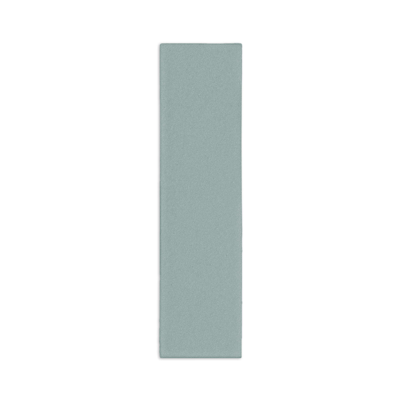 Hot Spring 2x8 tile sample by Clay Imports, in a muted green-gray with a smooth finish.