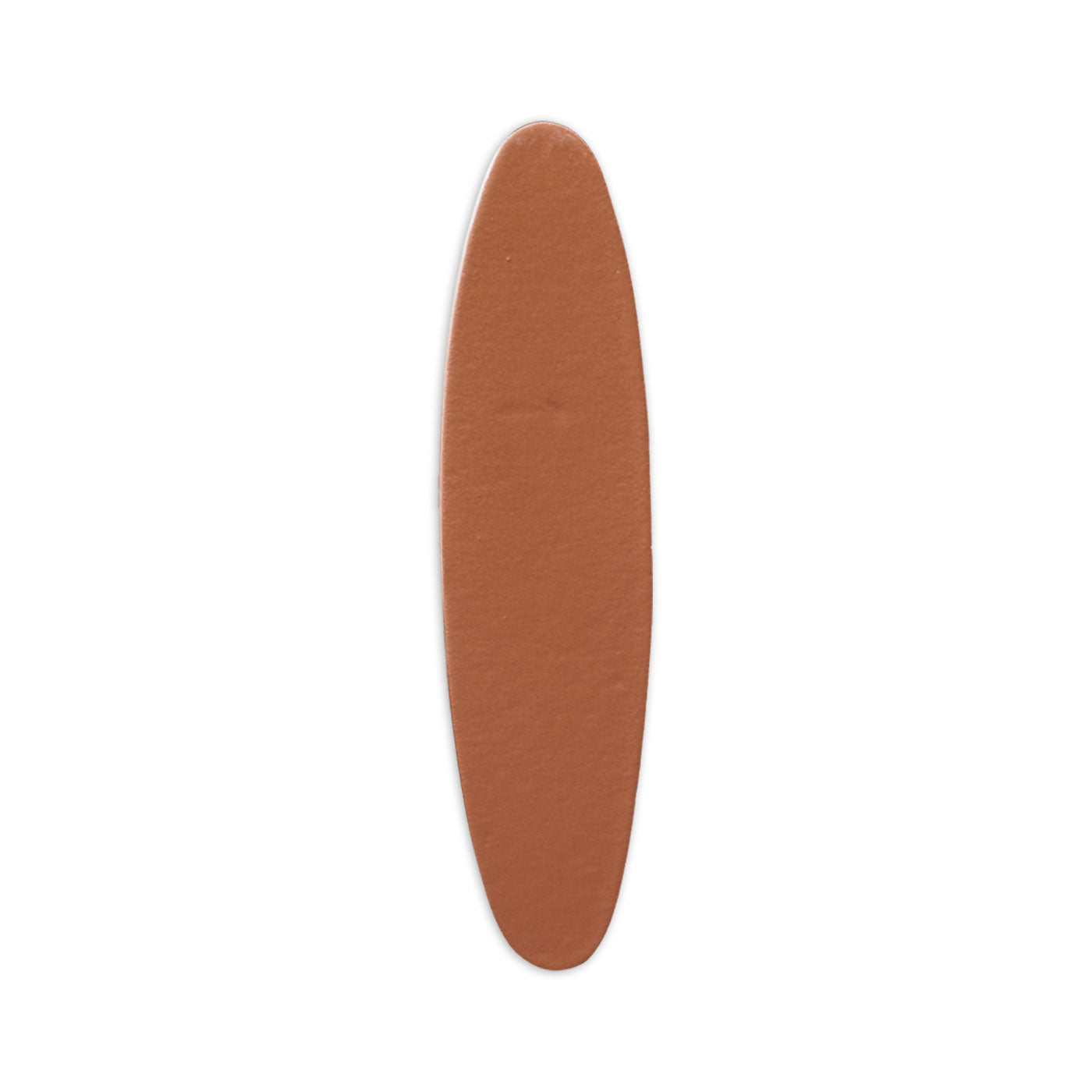 Reddish-brown oval sample by Clay Imports with a smooth, matte finish on a white background.