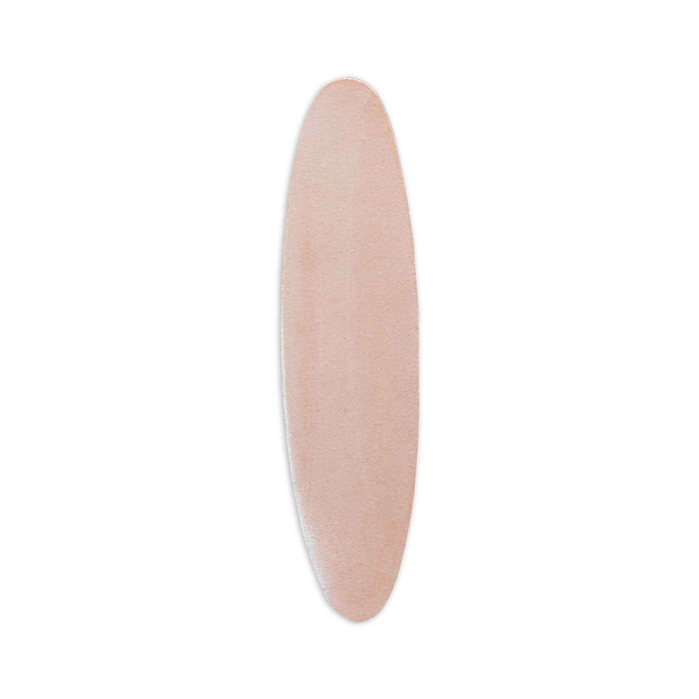 Light peachy-pink opaque sample by Clay Imports, with an elongated oval shape and matte texture.