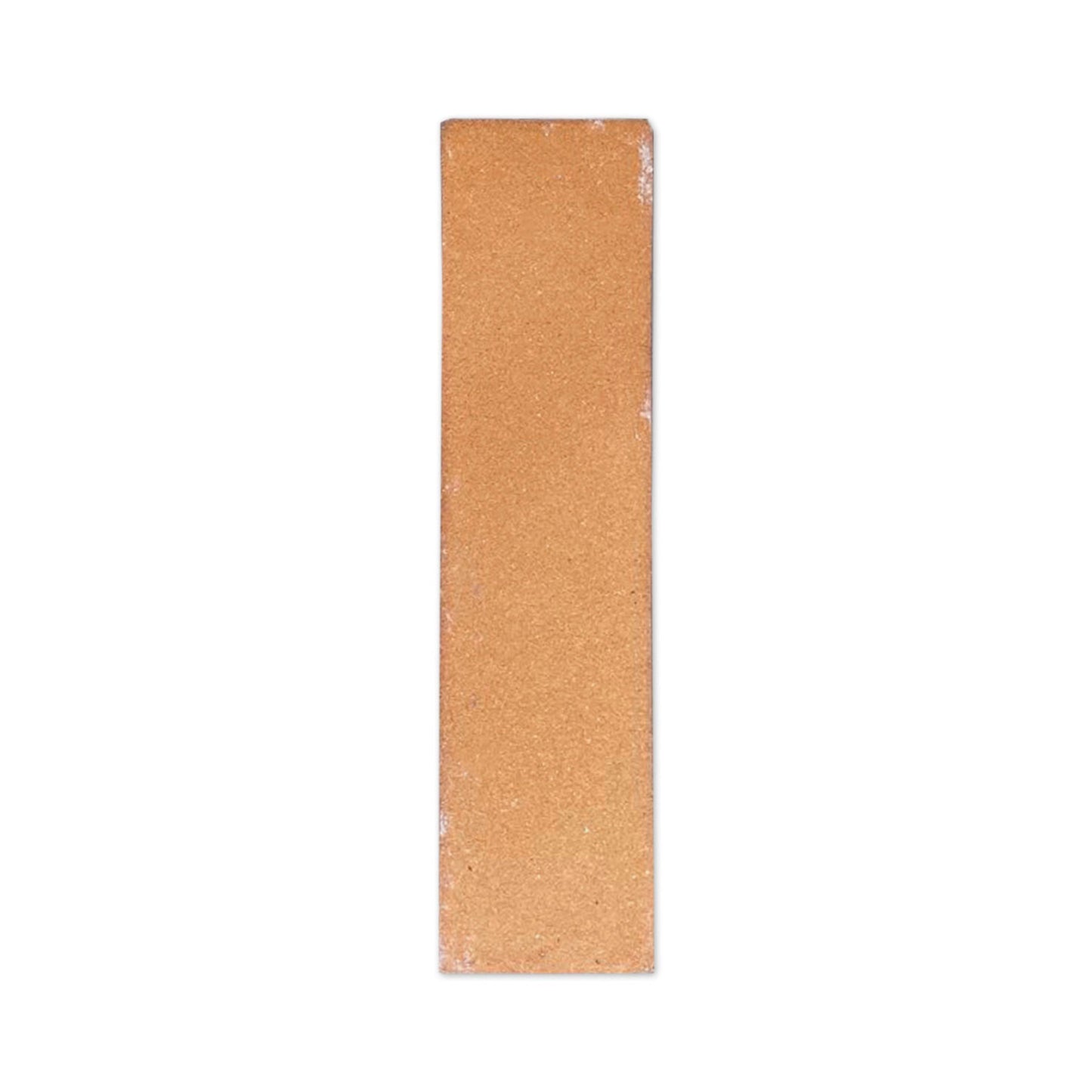 Cotto Sienna 2x8 sample by Clay Imports, a rectangular reddish-brown piece with a granular texture.