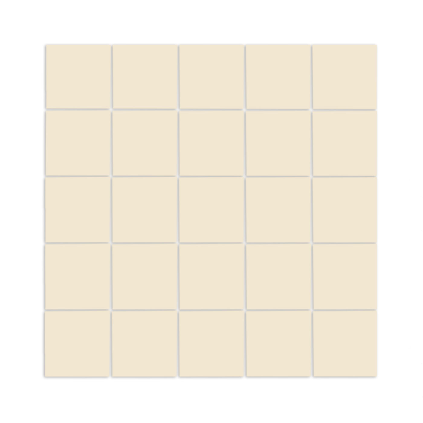 Light beige square clay tiles by Clay Imports, arranged in a uniform 5x5 grid with subtle shadows.