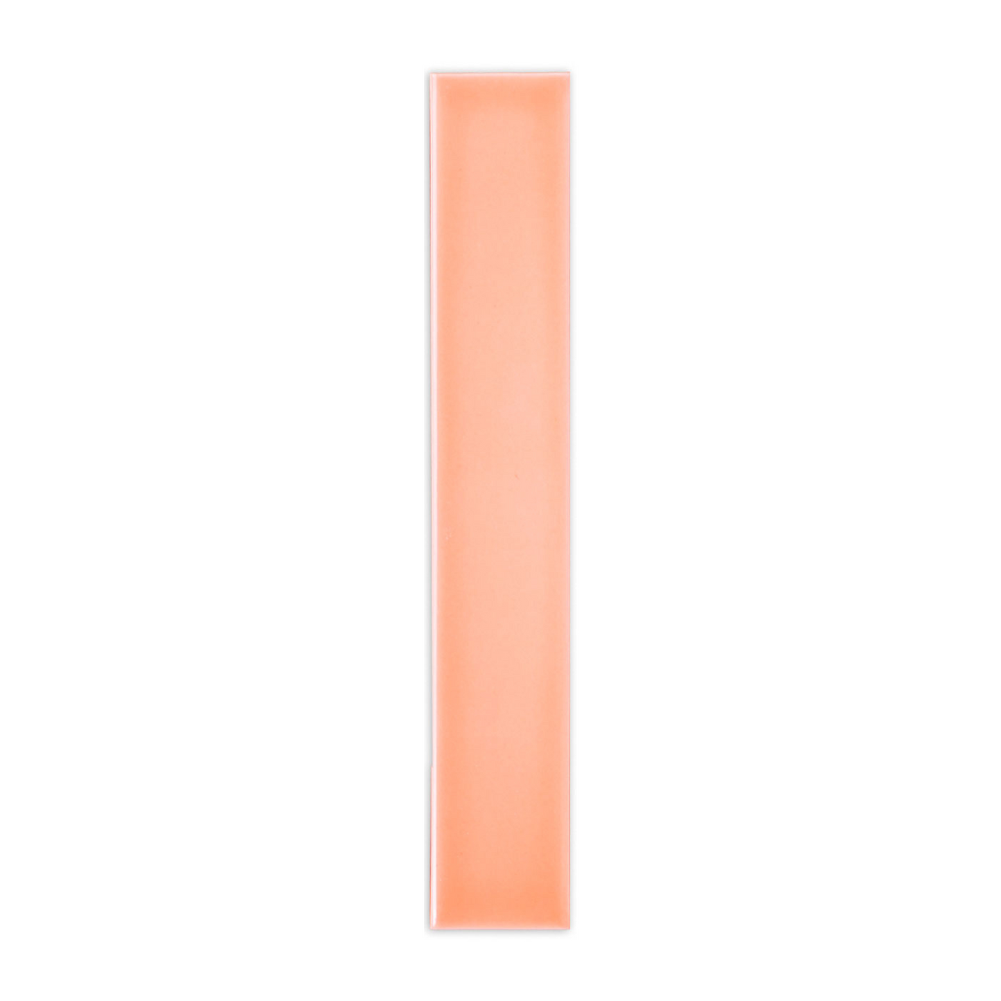 Glossy peach rectangular sample tile by Clay Imports with a smooth surface.
