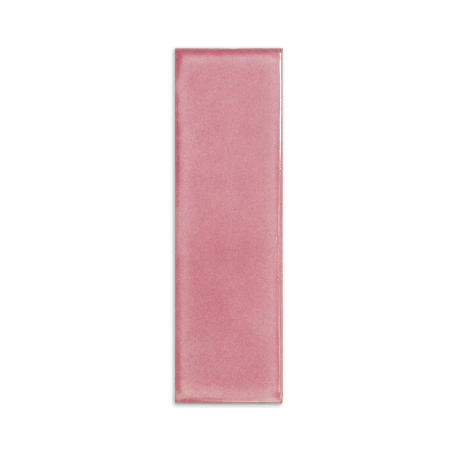 Pink rectangular sample tile by Clay Imports with a glossy finish and subtle color variations.