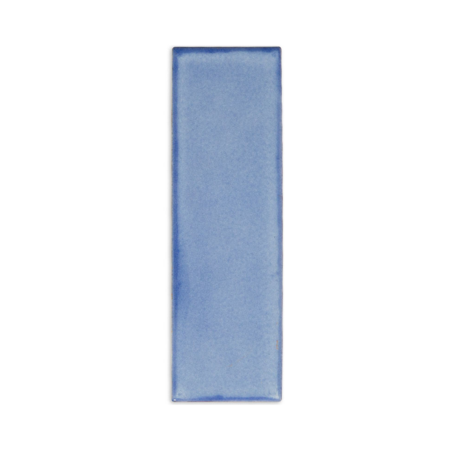 Blue rectangular sample tile by Clay Imports with a textured surface and slightly uneven edges.