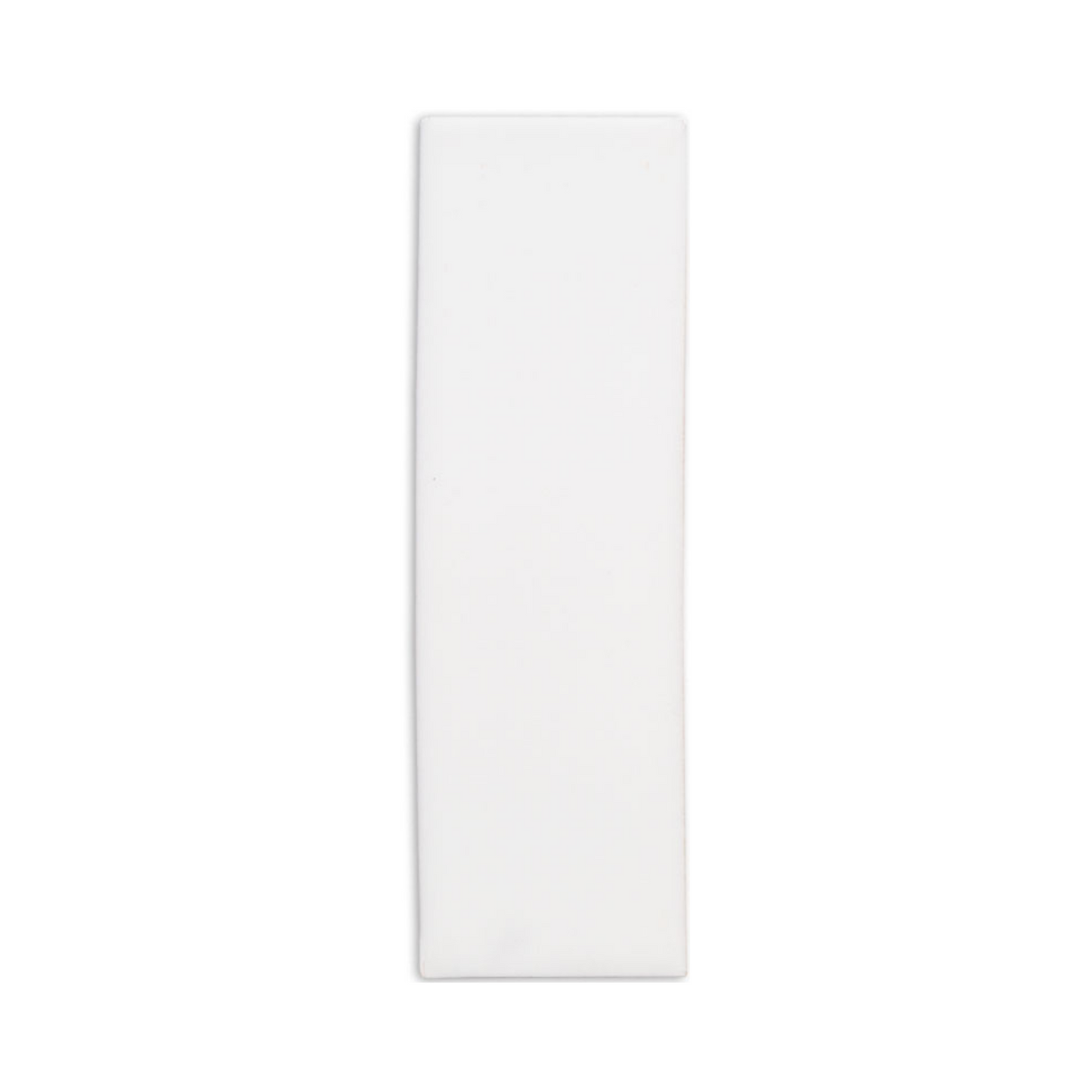 White rectangular sample by Clay Imports, with a smooth surface and slightly rounded corners.