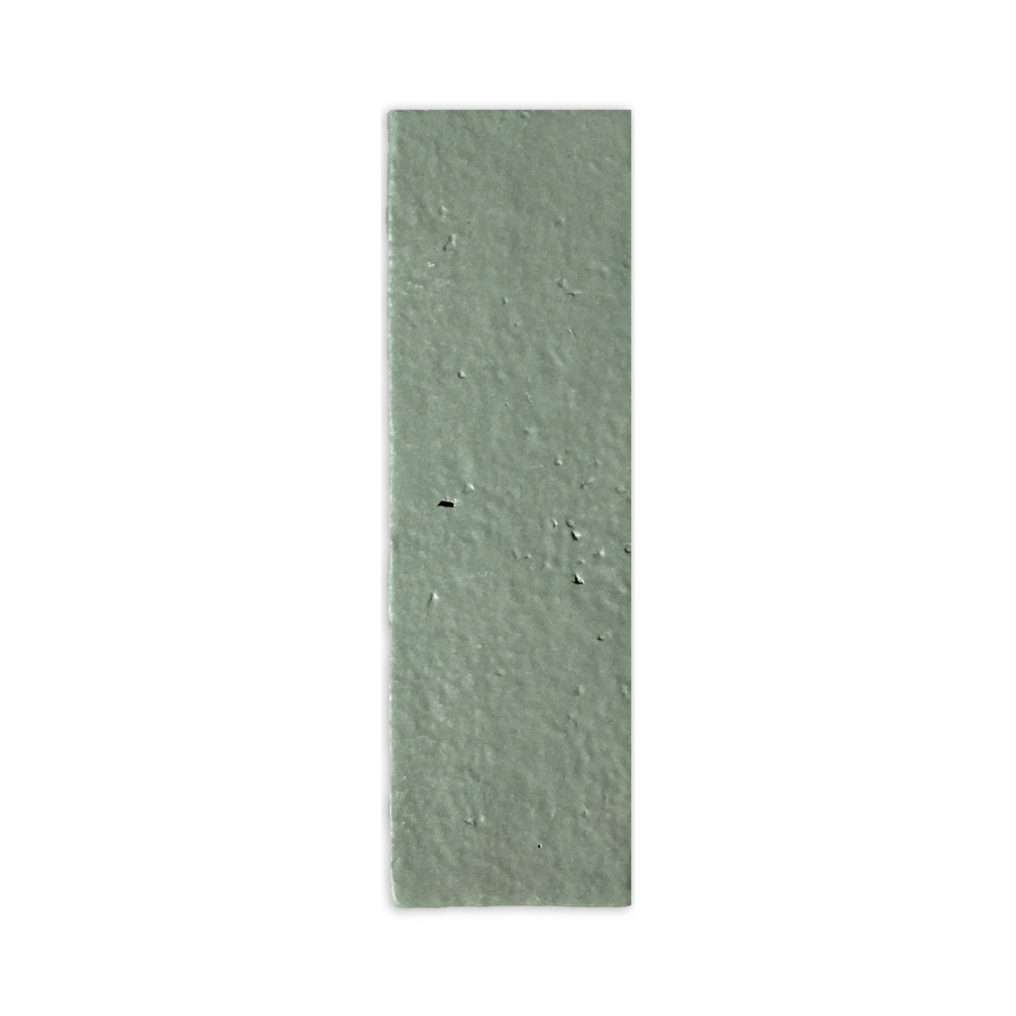 Glazed Thin Brick Rucksack Green 2.5x8 sample by Clay Imports with a rectangular, textured surface.