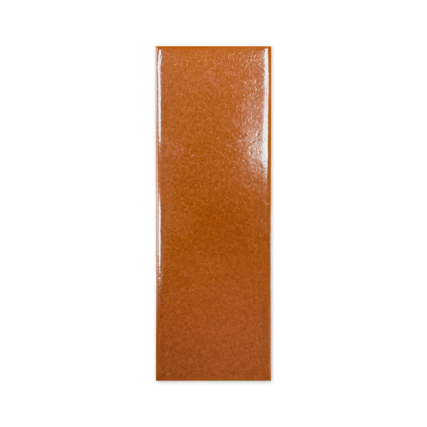 Rectangular brown Cajeta sample tile by Clay Imports with a glossy, textured finish.