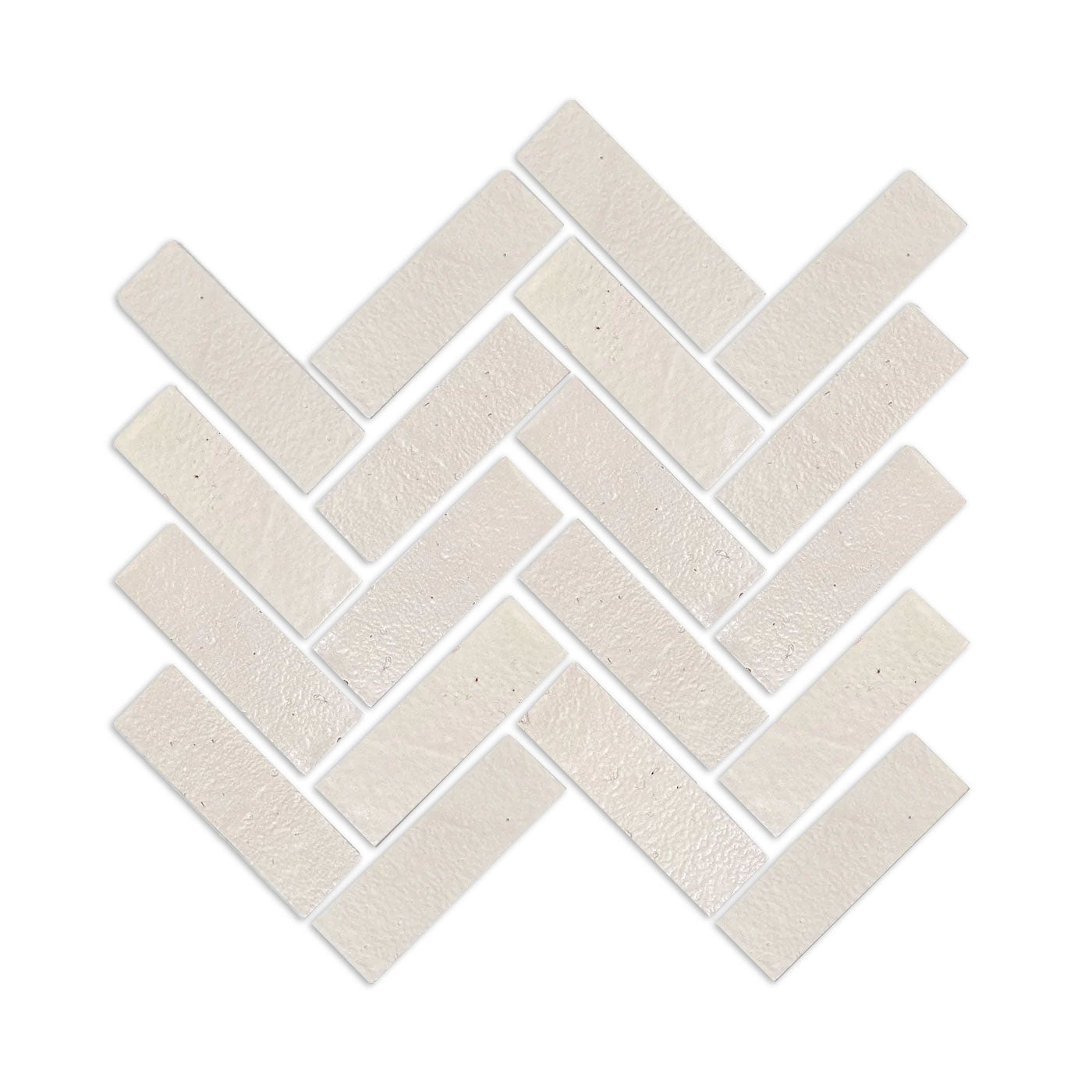 Twine glazed thin bricks from Clay Imports arranged in a textured herringbone pattern.
