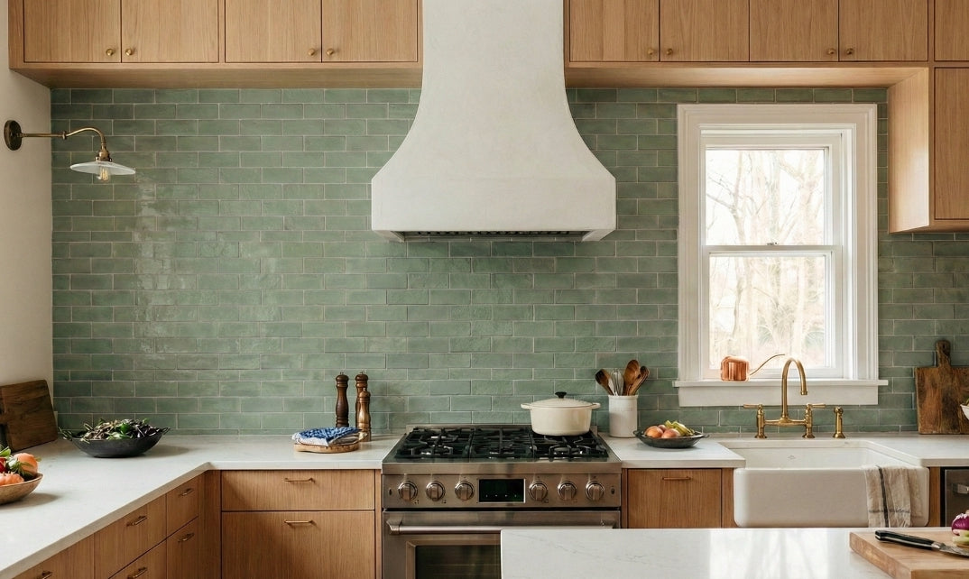 Glazed Thin Brick Rucksack Green 2.5x8