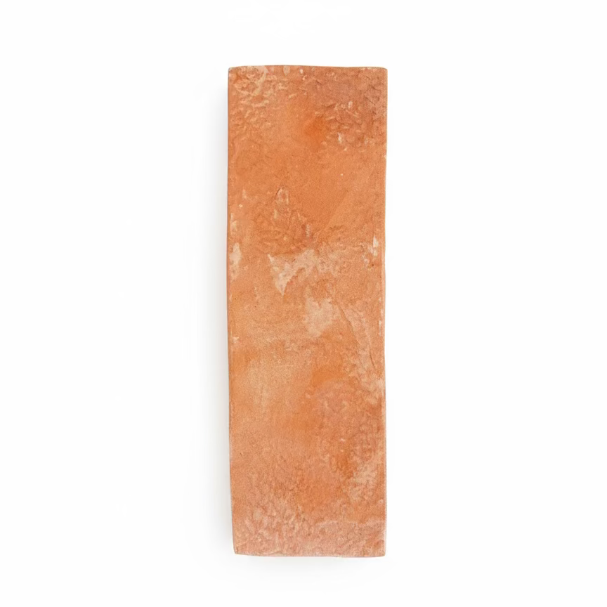 Umbria matte terracotta 2.5x8 sample by Clay Imports with a textured, rustic surface.