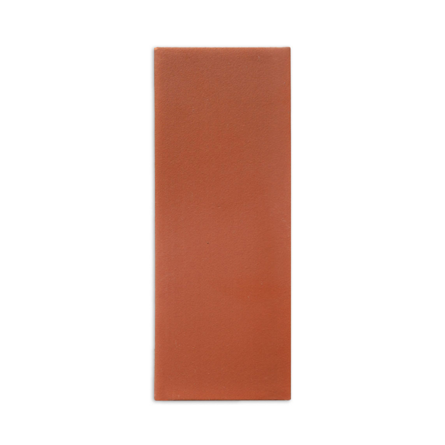 Reddish-brown matte 2.75x8 Barro tile sample by Clay Imports, showing a subtle texture.