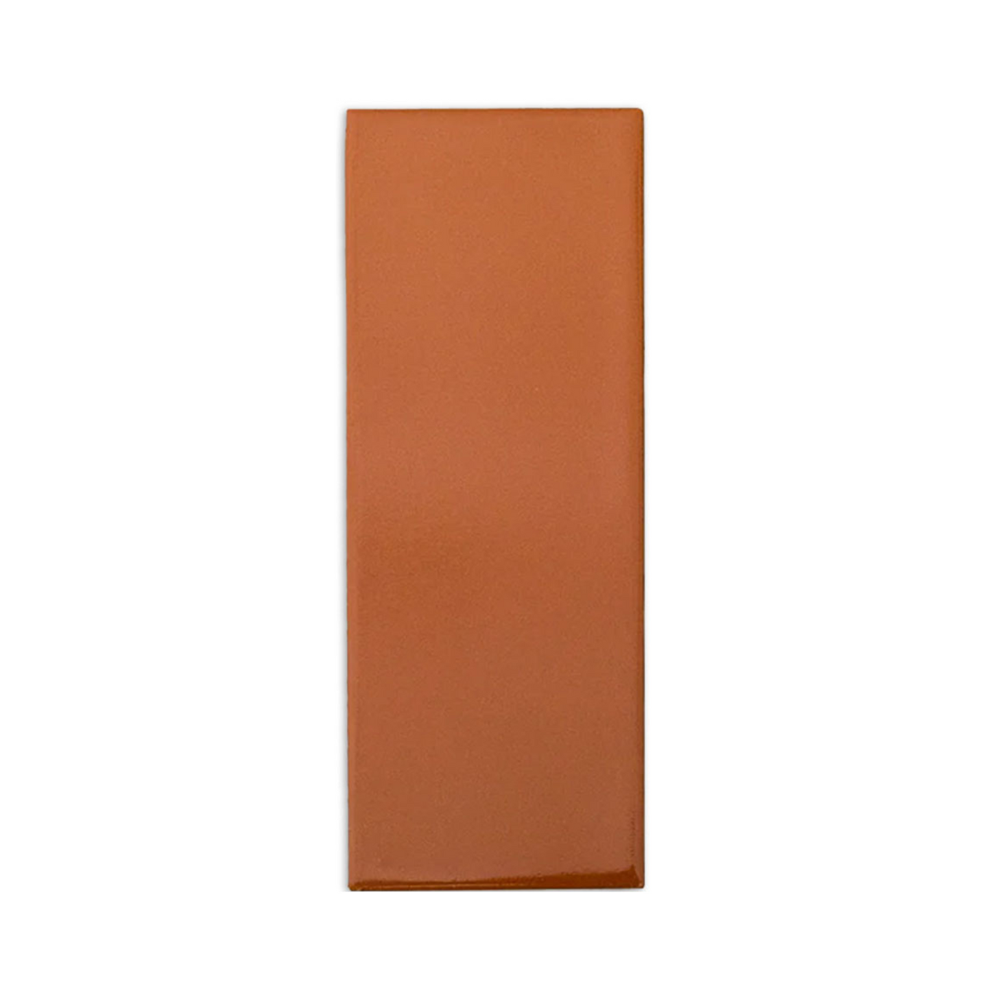 Rectangular Whiskey colored sample tile by Clay Imports with a smooth, glossy reddish-brown finish.