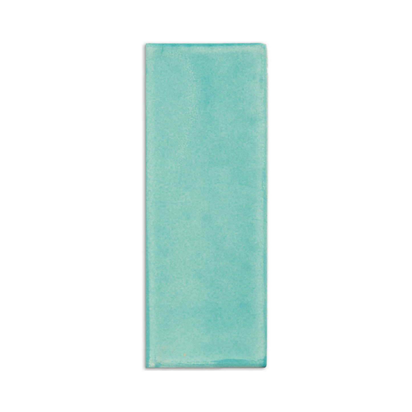 Teal rectangular sample tile by Clay Imports with a varied, handmade texture.