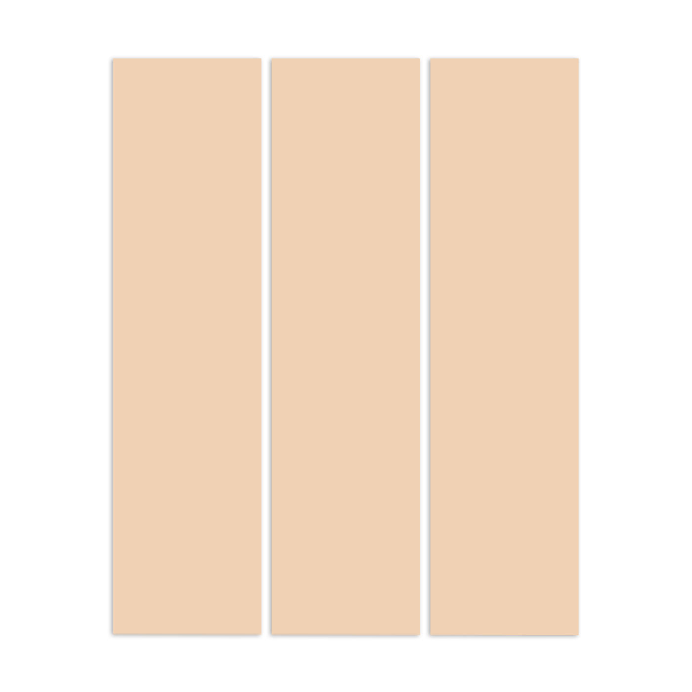 Three light peach clay tiles by Clay Imports, arranged vertically with subtle shadows.