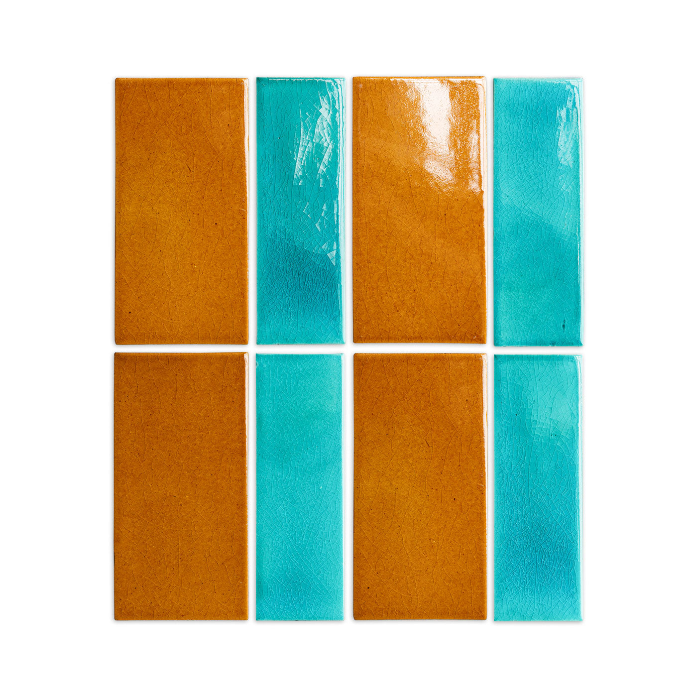 Terra Crackle 3x6 + Turquoise Crackle 2x6