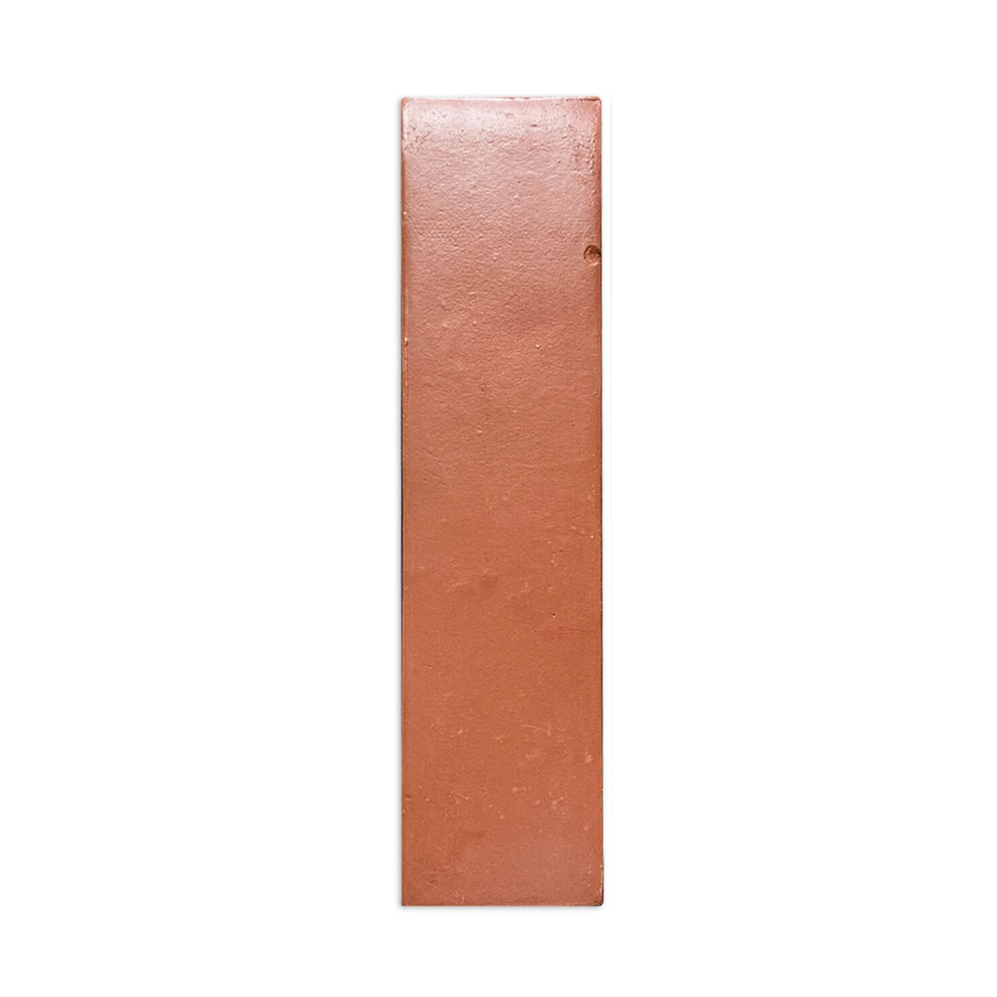 Rectangular D'Hanis Red terracotta sample by Clay Imports, vertically oriented with a textured surface.