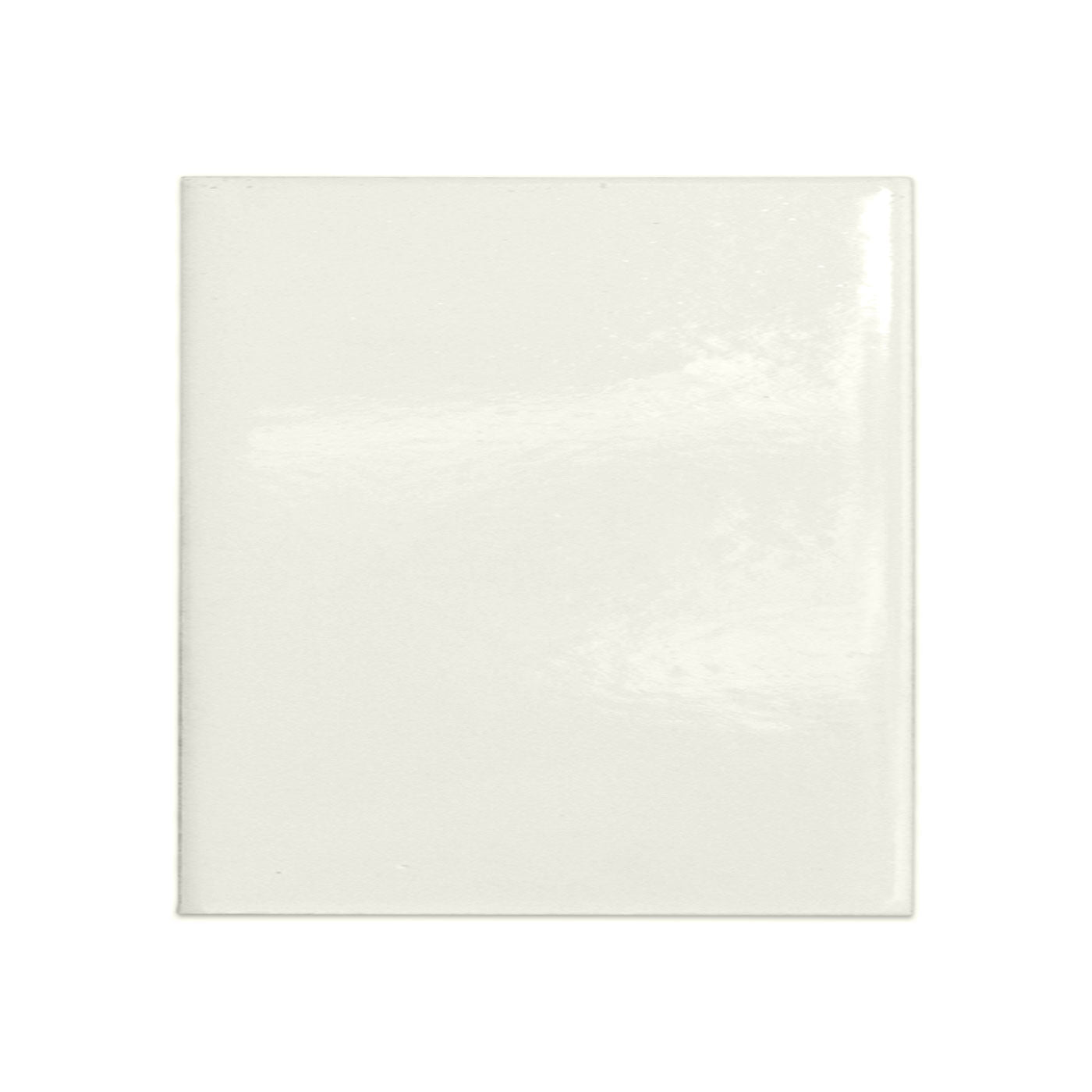 Off-white 4.25x4.25 Concha sample tile by Clay Imports, with a glossy finish and subtle texture.