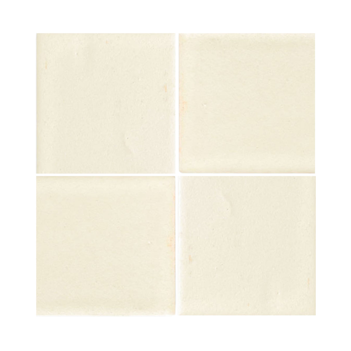 Four light cream 6x6 clay tiles by Clay Imports, with a textured finish, arranged in a grid.