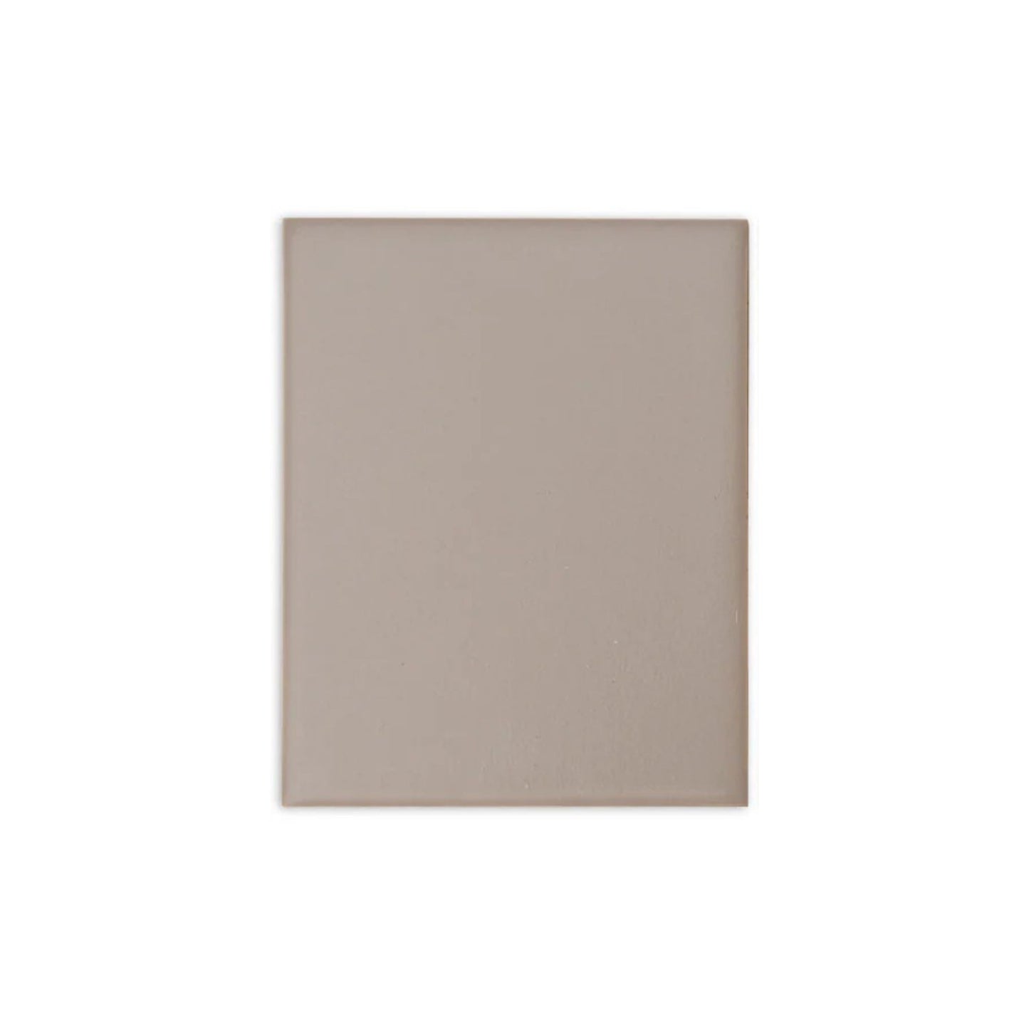 Coyote matte 4x5 sample tile by Clay Imports, rectangular, solid brownish-grey with a subtle sheen.