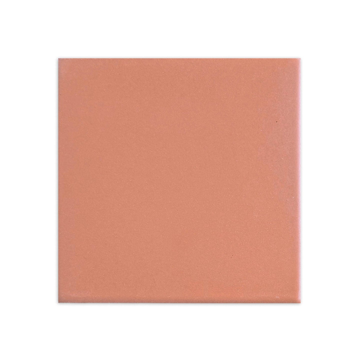Square clay tile in dusty peach by Clay Imports with a matte finish, isolated on white.