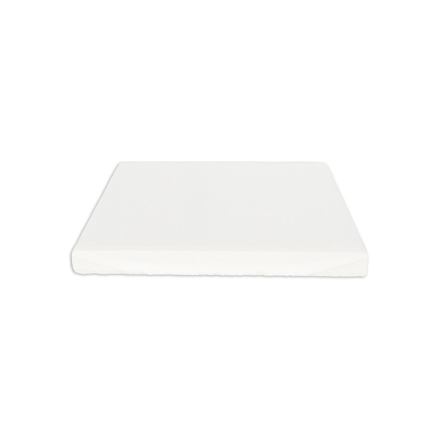 White matte solid tile by Clay Imports, showing a single tile with a soft edge from a slight angle.
