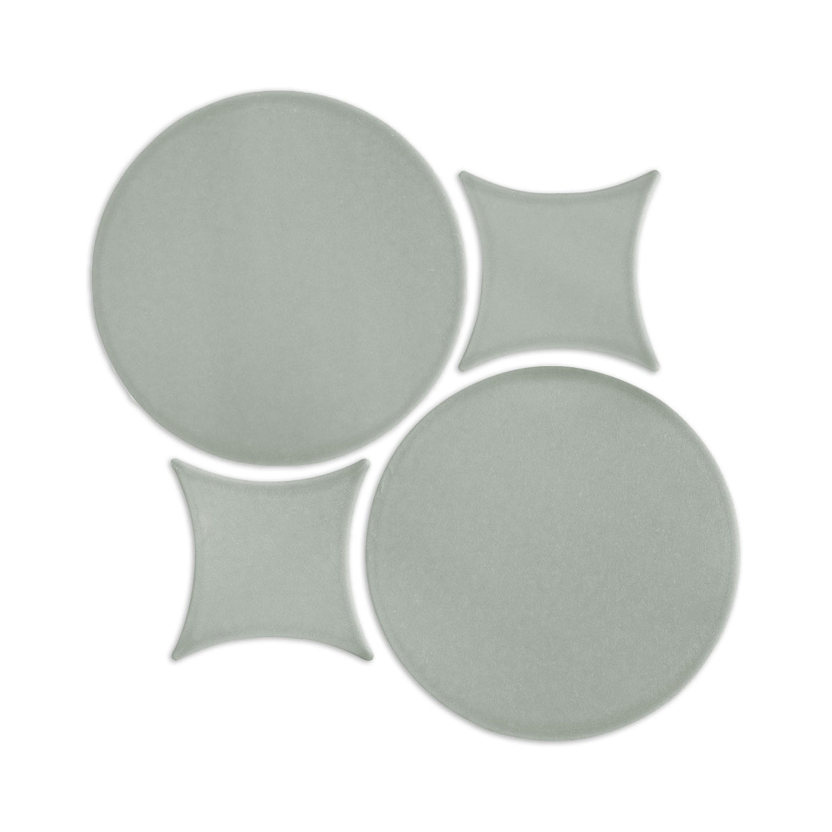 Agave Rombo & Circle clay tile by Clay Imports, featuring a geometric pattern of interlocking circles and concave squares.