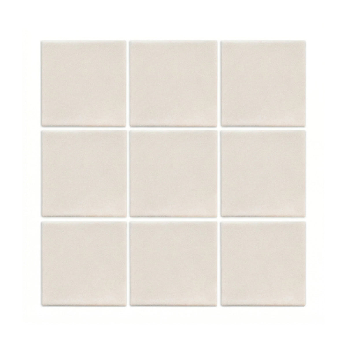 Twine clay tiles from Clay Imports, light beige and square, arranged in a 3x3 grid with subtle texture.