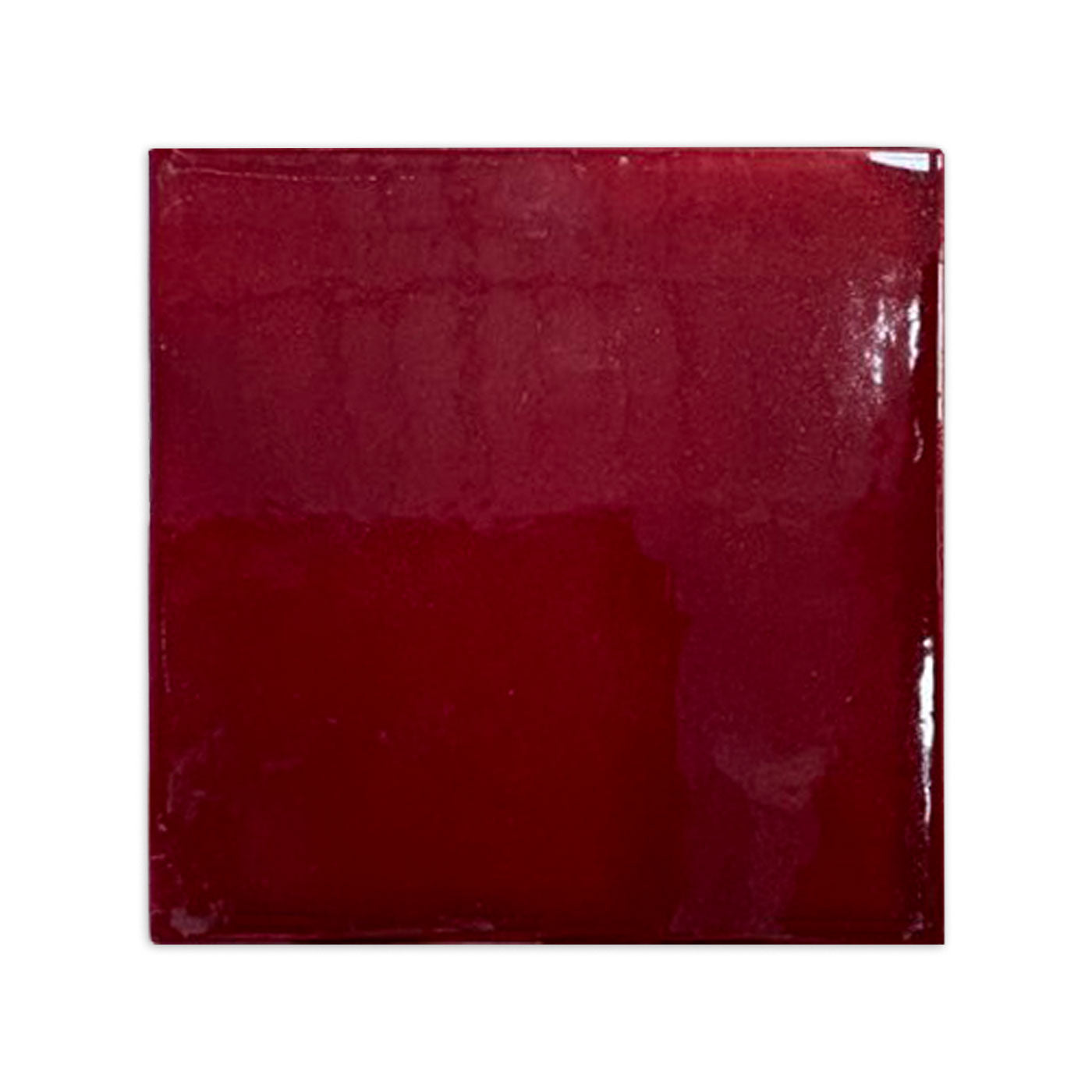 Oxblood 4.25x4.25 inch square clay tile by Clay Imports with a glossy, slightly textured surface.