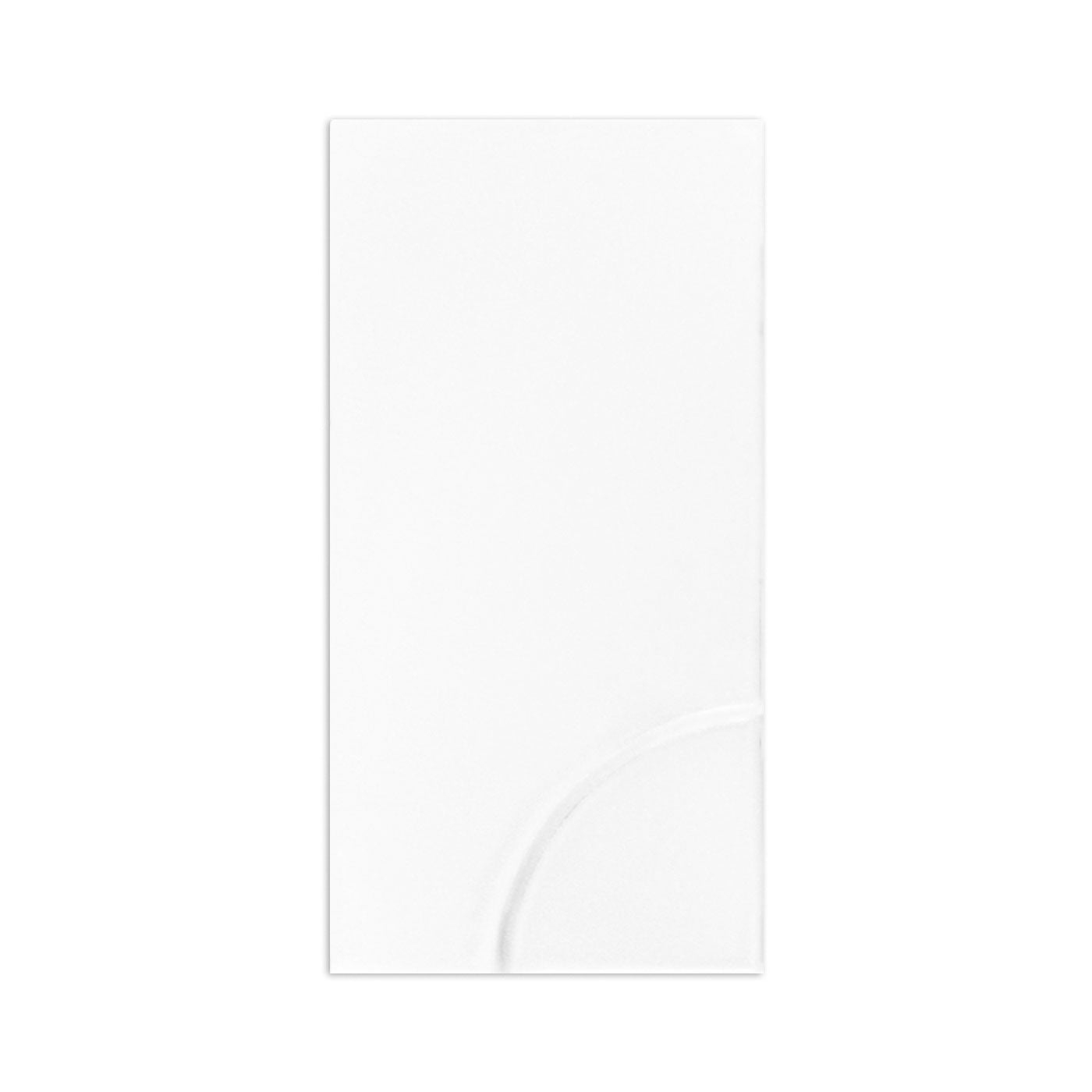 White Circulo Chalk 4x8 Left Side tile sample by Clay Imports, with a subtle curved design.