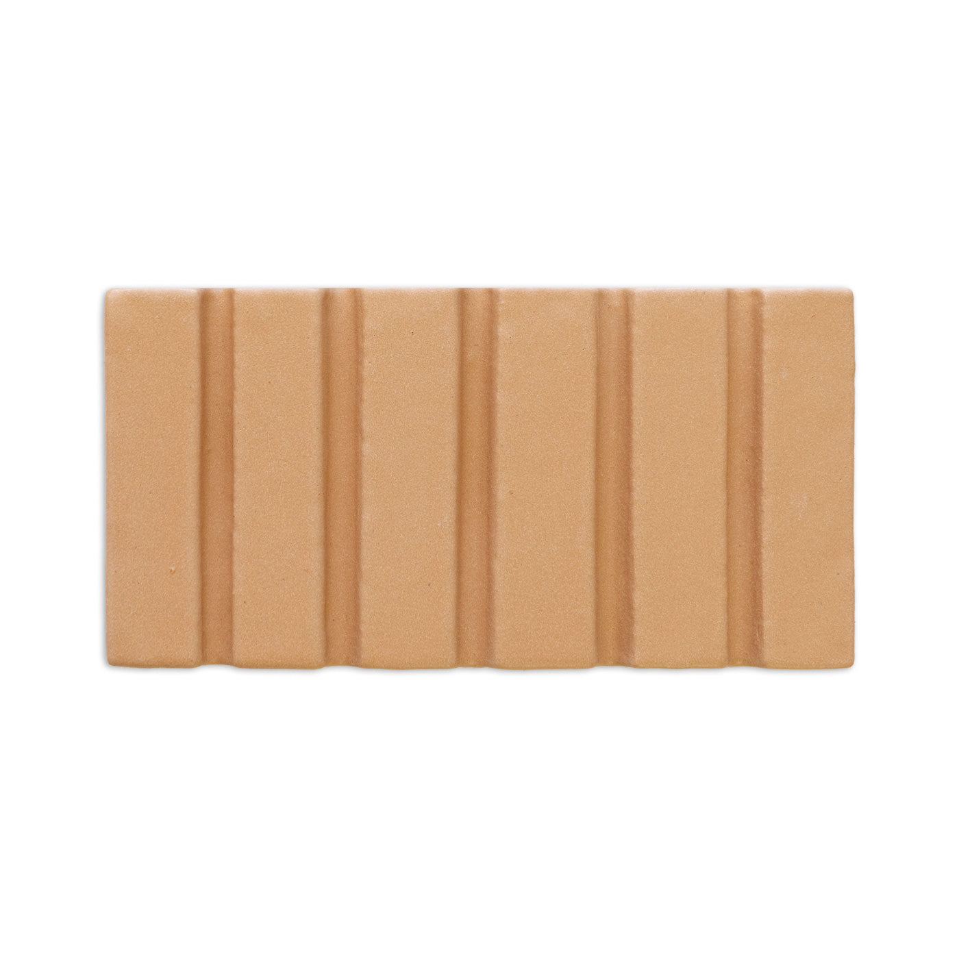 Terracotta Otero Tequila 4x8 tile by Clay Imports with a vertical ribbed surface.