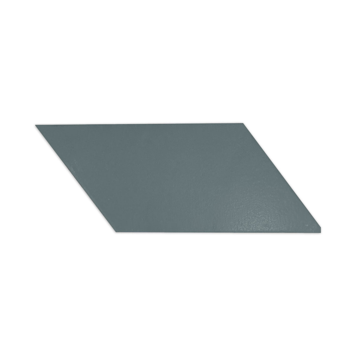 Dark gray-green parallelogram tile sample by Clay Imports with a textured matte finish on a white background.