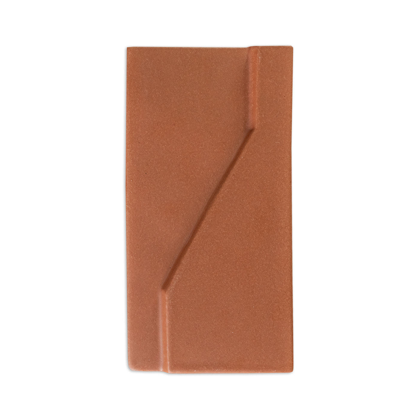 Mamey shape clay tile by Clay Imports featuring a raised architectural line design.