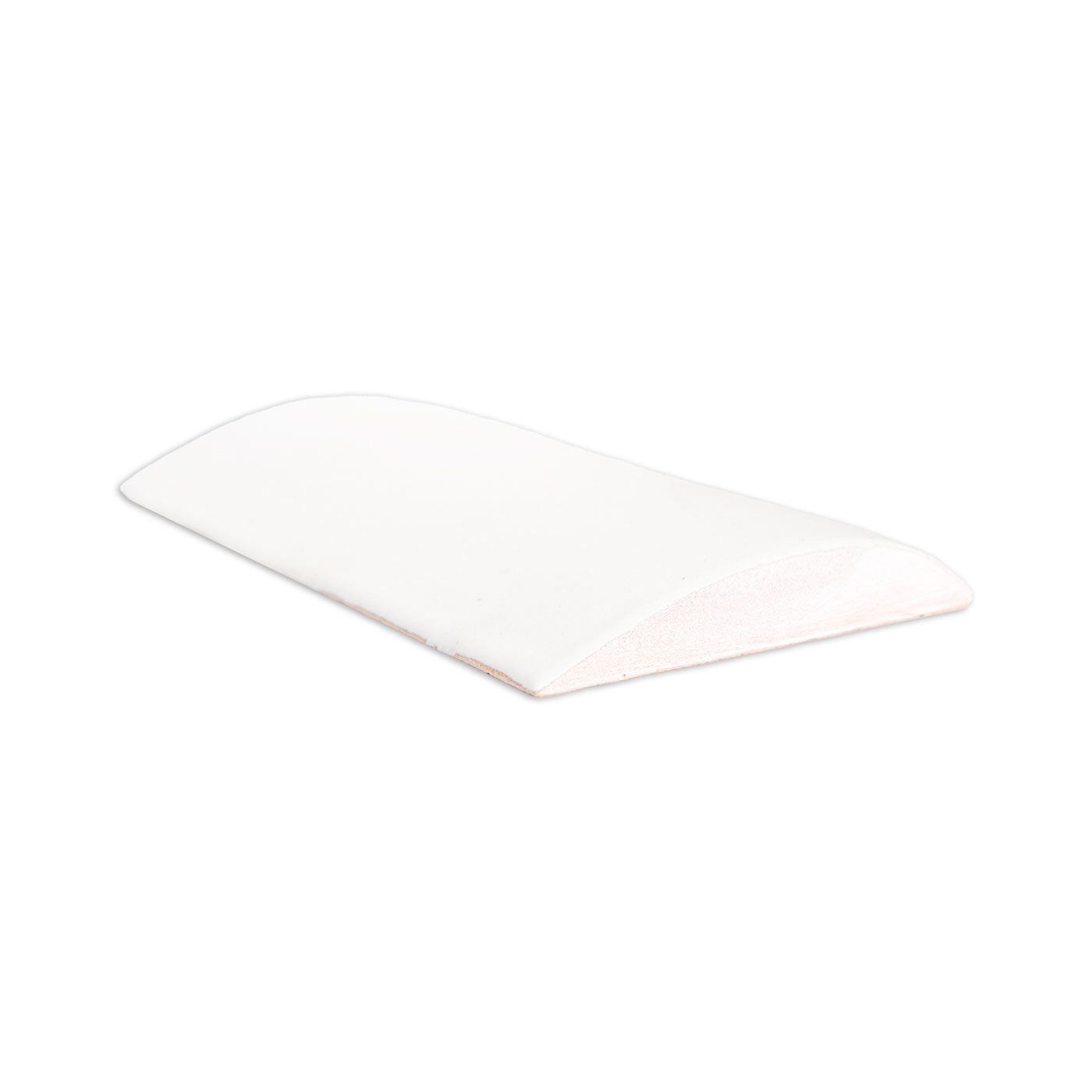 White Tope Chalk clay shape by Clay Imports, a smooth, wedge-shaped block with a rounded top and flat base, displaying a light pink, porous cut edge.