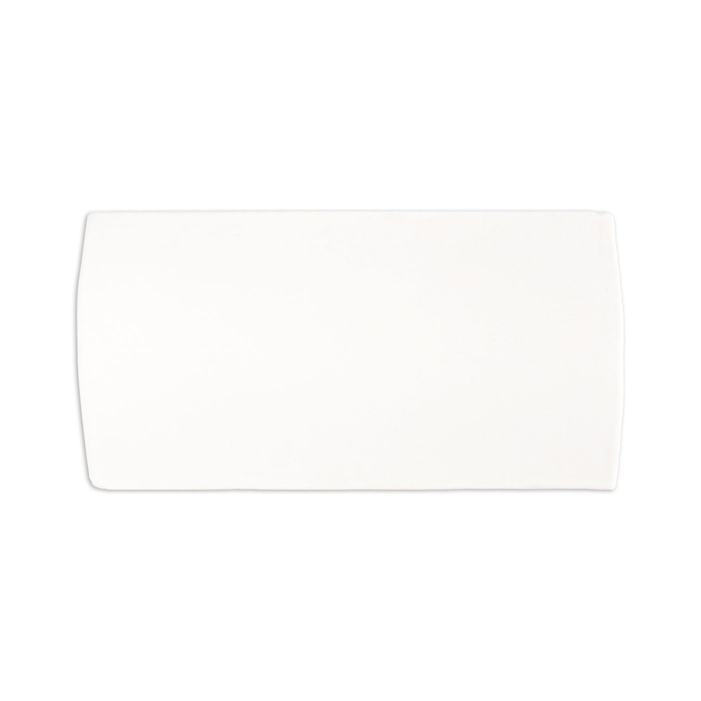 Off-white rectangular clay tile by Clay Imports with subtly curved short edges and a smooth matte texture.