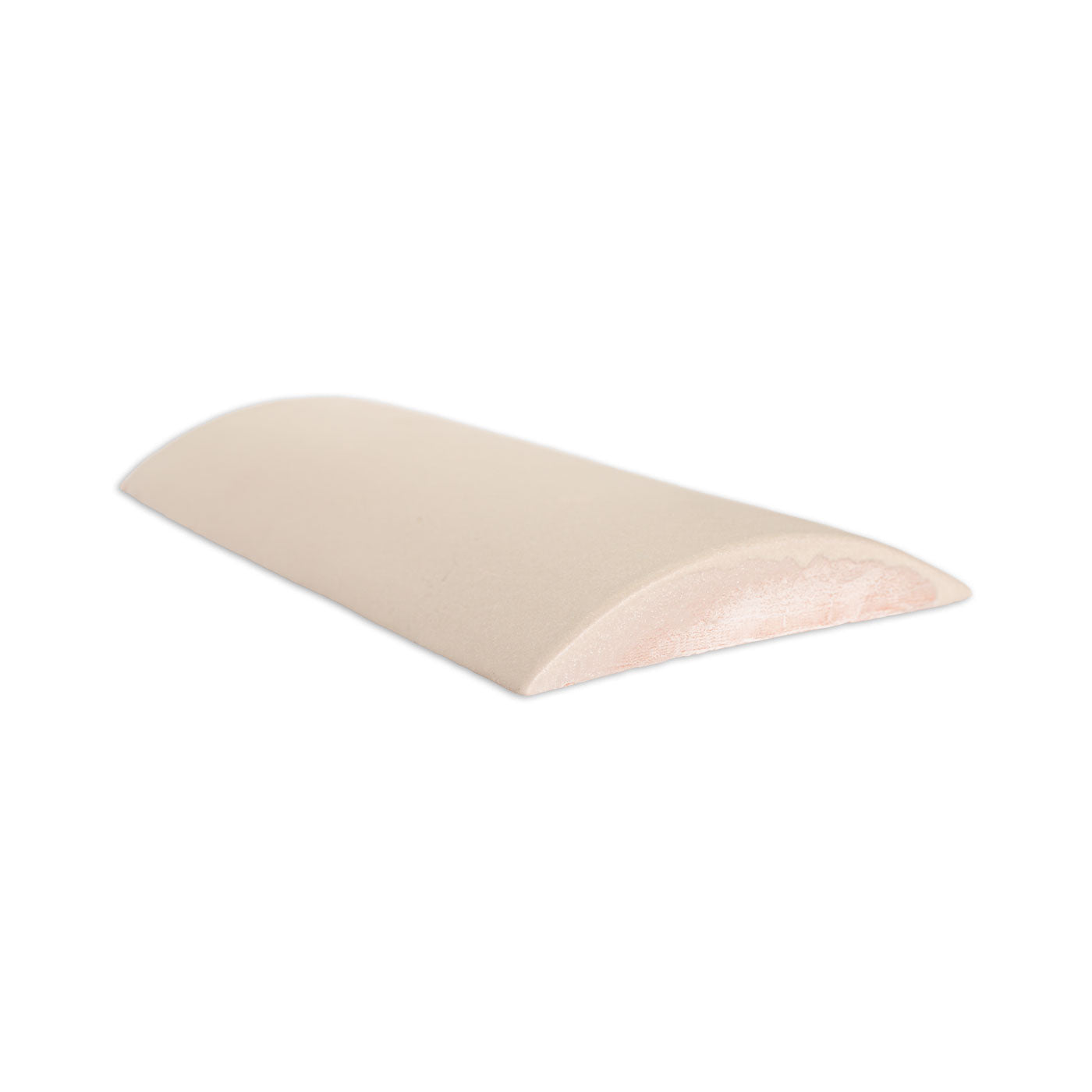 Light beige half-round clay piece by Clay Imports with a smooth finish and pinkish exposed side.