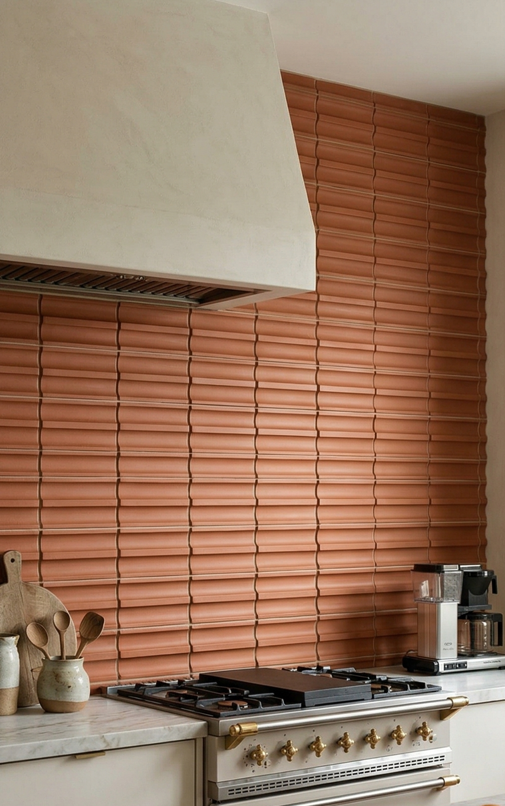 モモナチュラル SLIM WAGON TILE 3 Dimensional Tile l Low Maintenance Clay Tile | Clay Imports