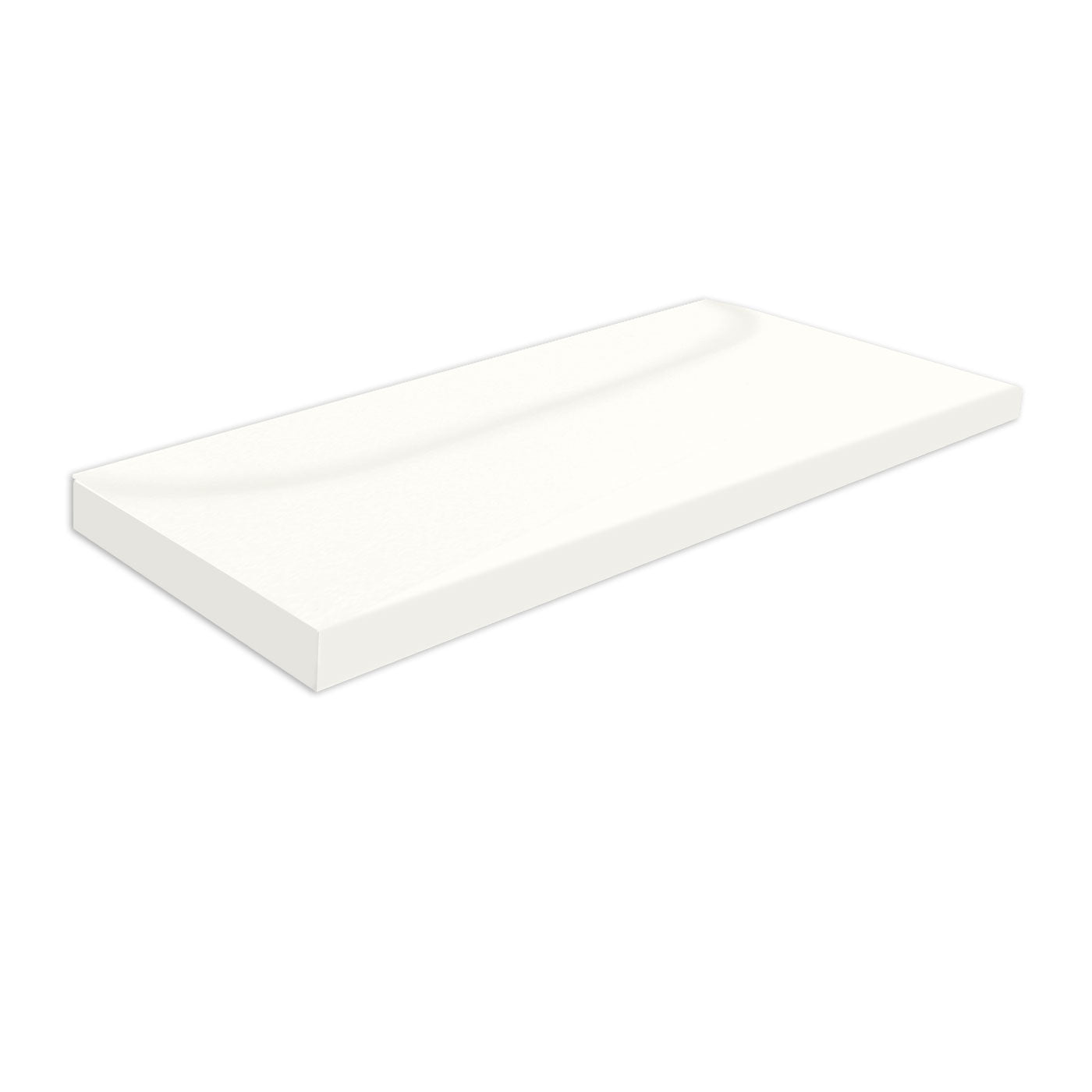 White rectangular chalk tile sample by Clay Imports, showing a subtly textured surface.