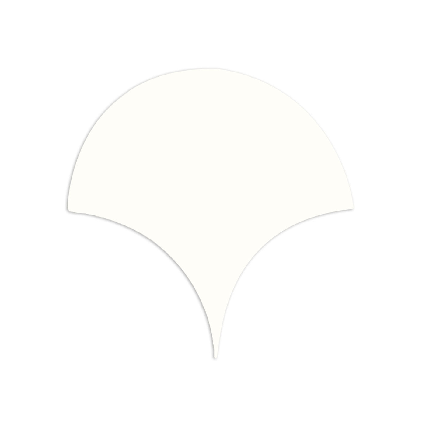 Chalk Abanico sample tile by Clay Imports, featuring a distinct fan shape and subtle shadow.